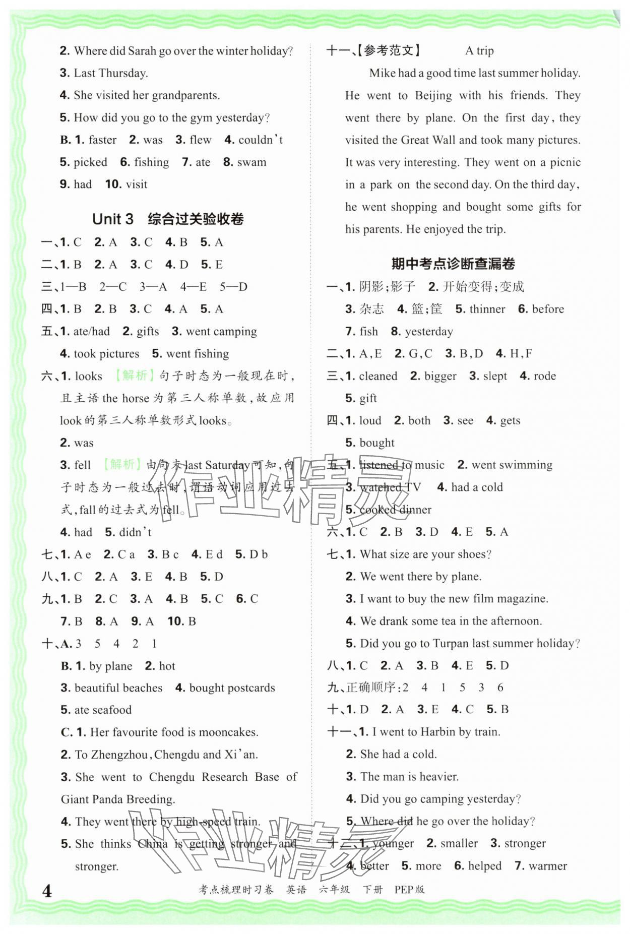 2025年王朝霞考點(diǎn)梳理時(shí)習(xí)卷六年級(jí)英語下冊(cè)人教版 第4頁