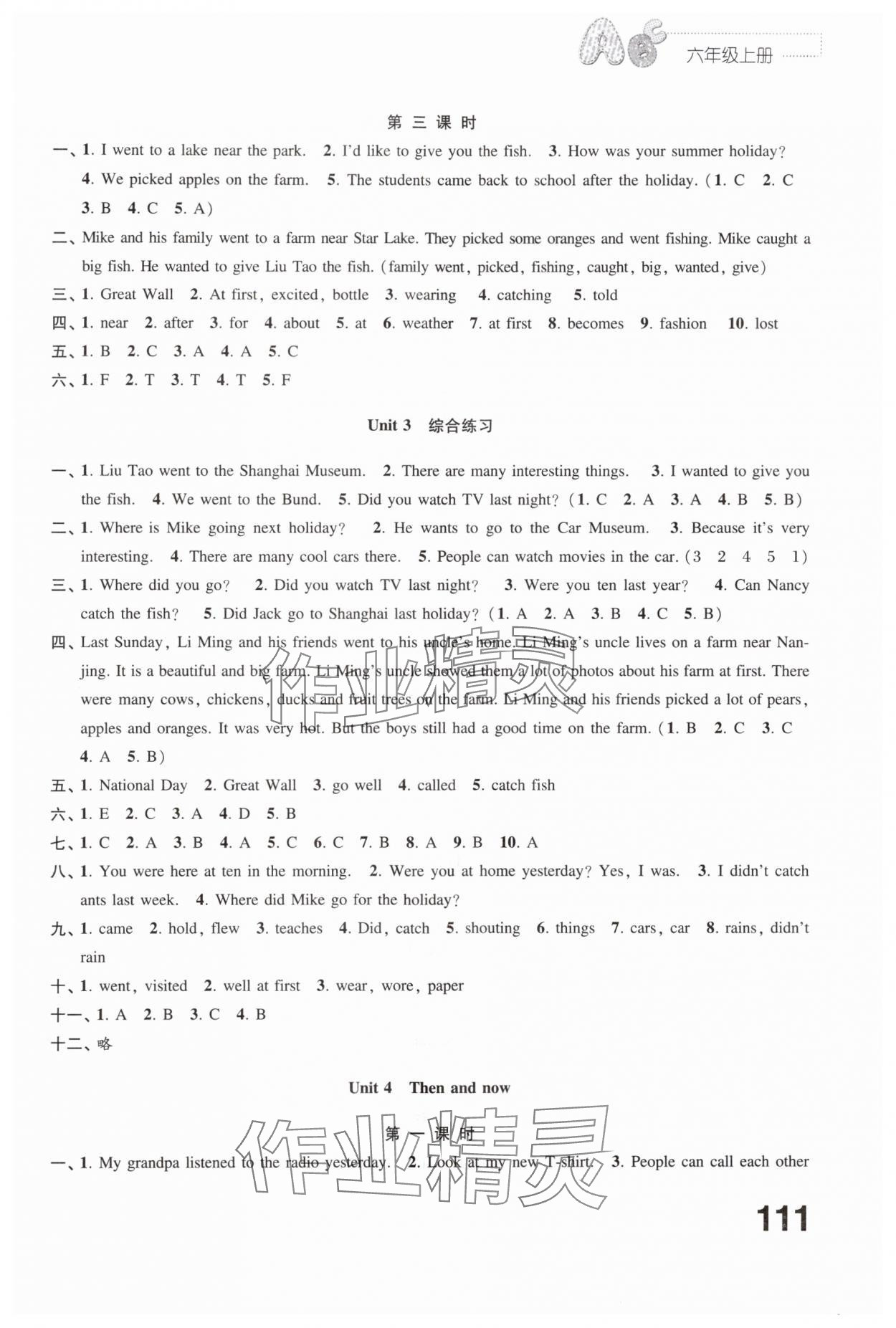 2024年練習(xí)與測(cè)試六年級(jí)英語(yǔ)上冊(cè)譯林版 第5頁(yè)