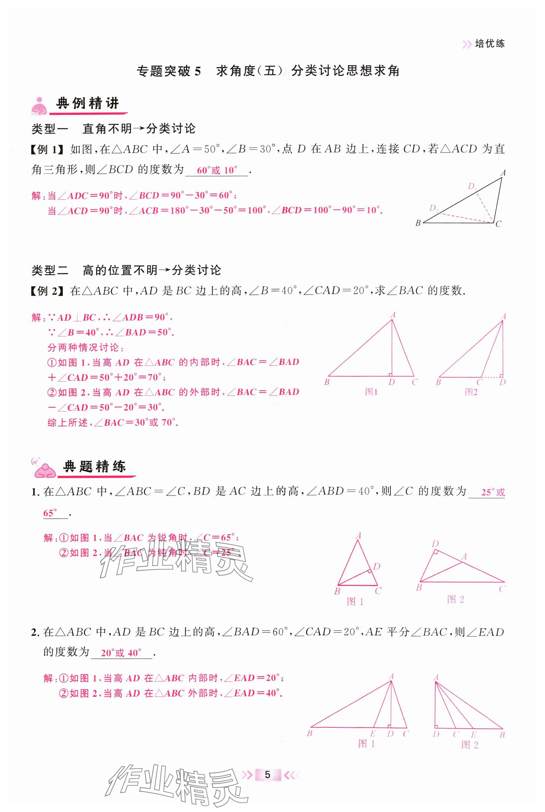 2024年勤學早校本作業八年級數學上冊人教版福建專版 參考答案第5頁