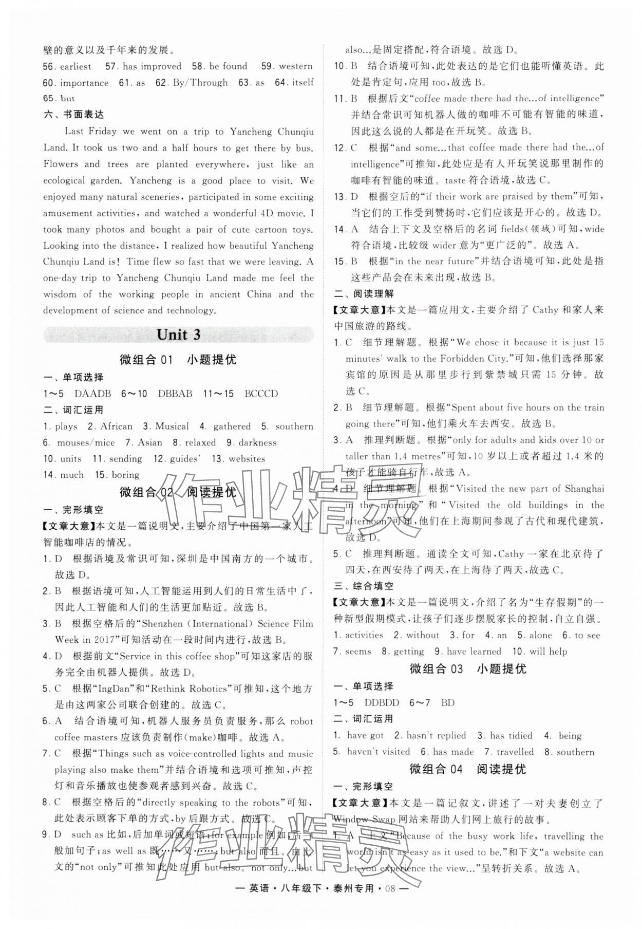 2024年學(xué)霸組合訓(xùn)練八年級(jí)英語(yǔ)下冊(cè)譯林版泰州專版 第8頁(yè)