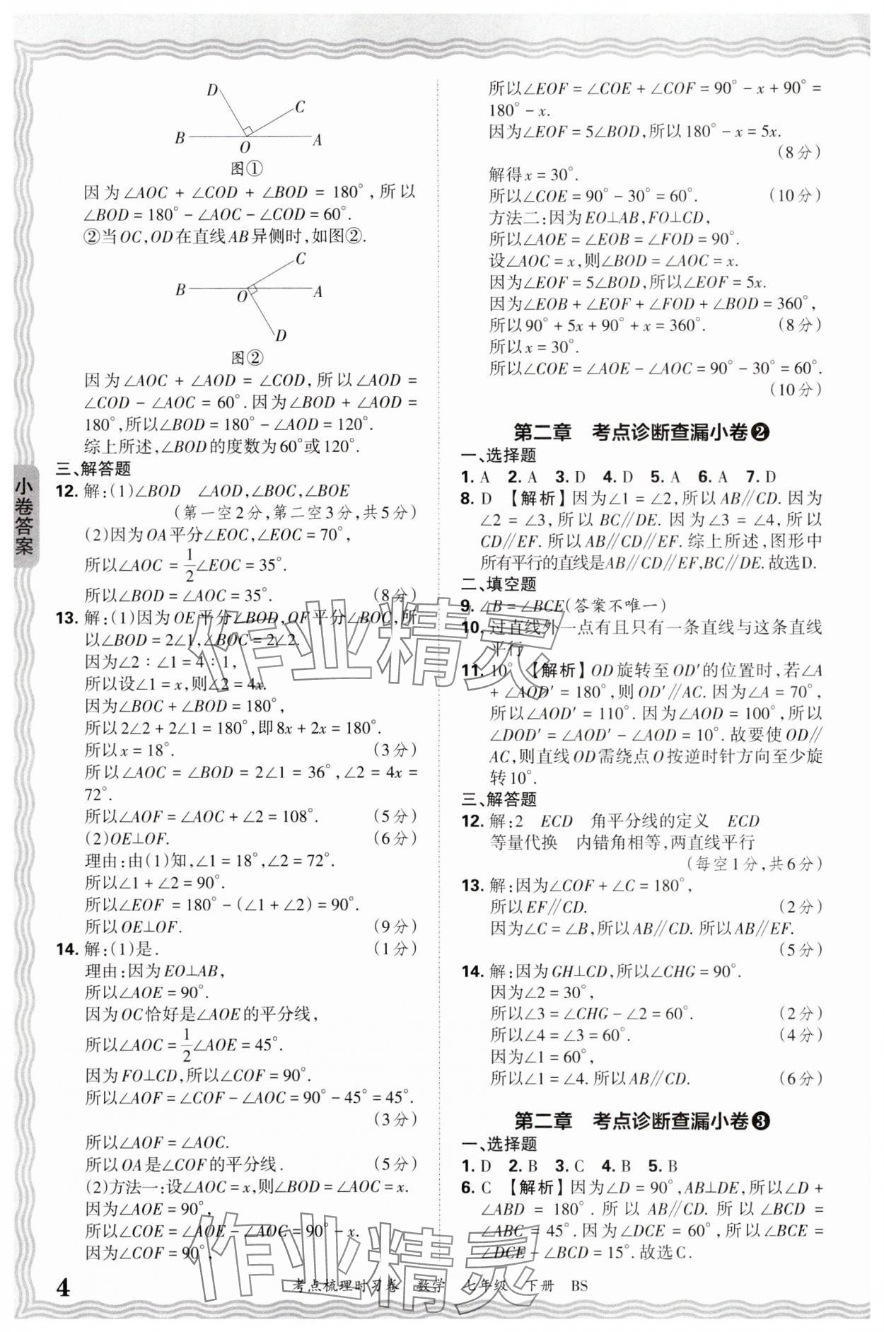 2025年王朝霞考點梳理時習(xí)卷七年級數(shù)學(xué)下冊北師大版 第4頁