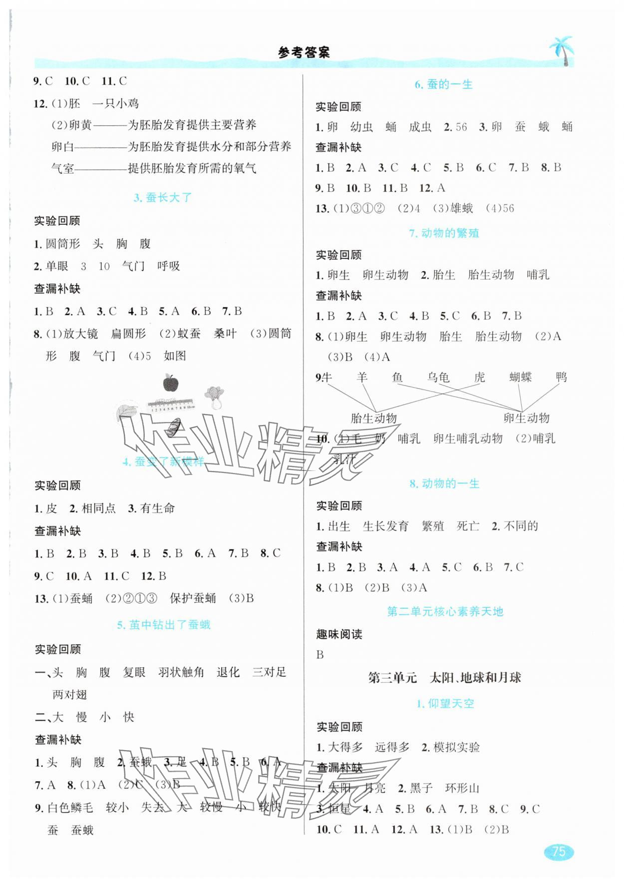 2025年快乐暑假延边人民出版社三年级科学教科版 参考答案第2页