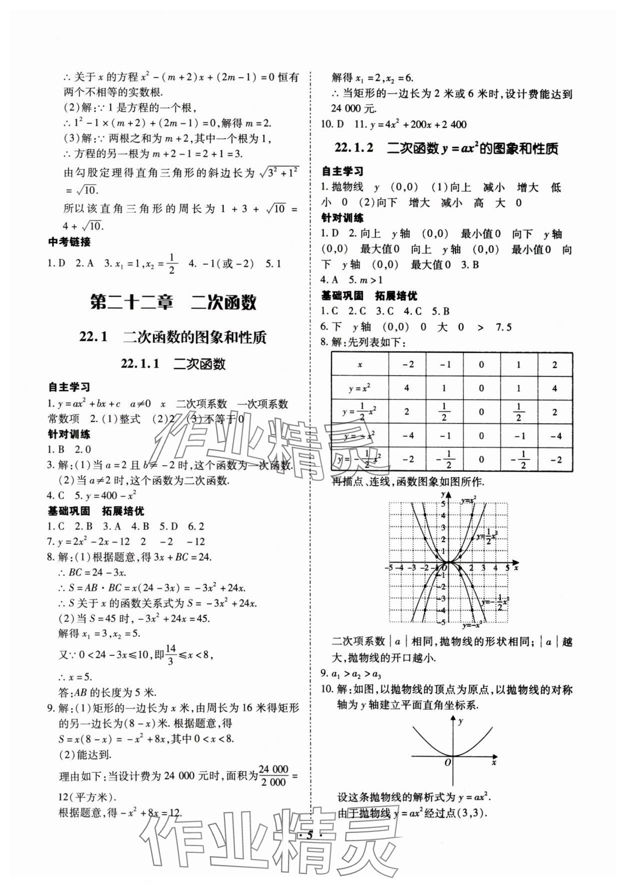 2024年本土攻略九年级数学全一册人教版 参考答案第5页