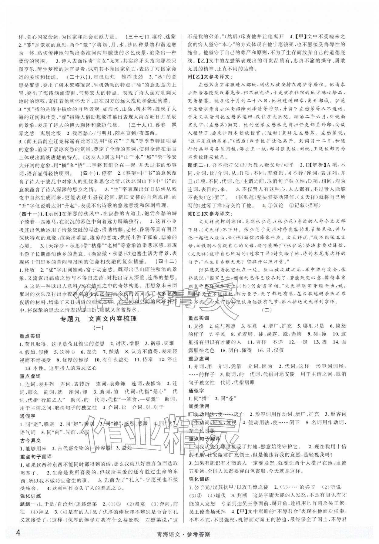 2026年火线100天语文青海专版&nbsp;第4页