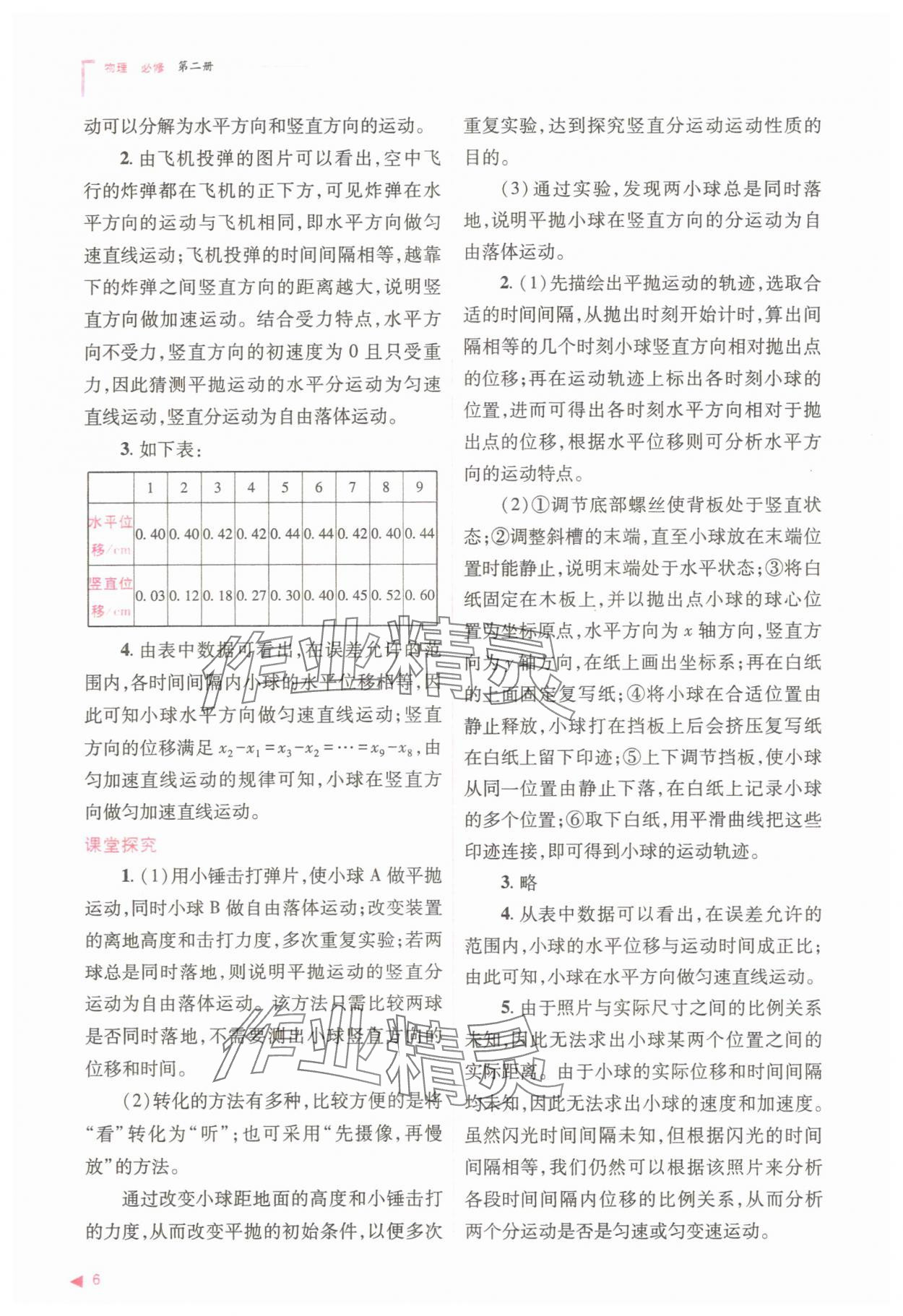 2025年普通高中同步練習(xí)冊(cè)高中物理必修第二冊(cè)人教版 參考答案第6頁(yè)