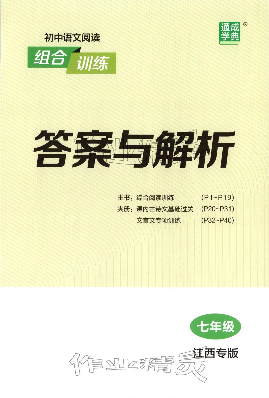 2025年通城学典组合训练七年级语文全一册人教版江西专版 第1页