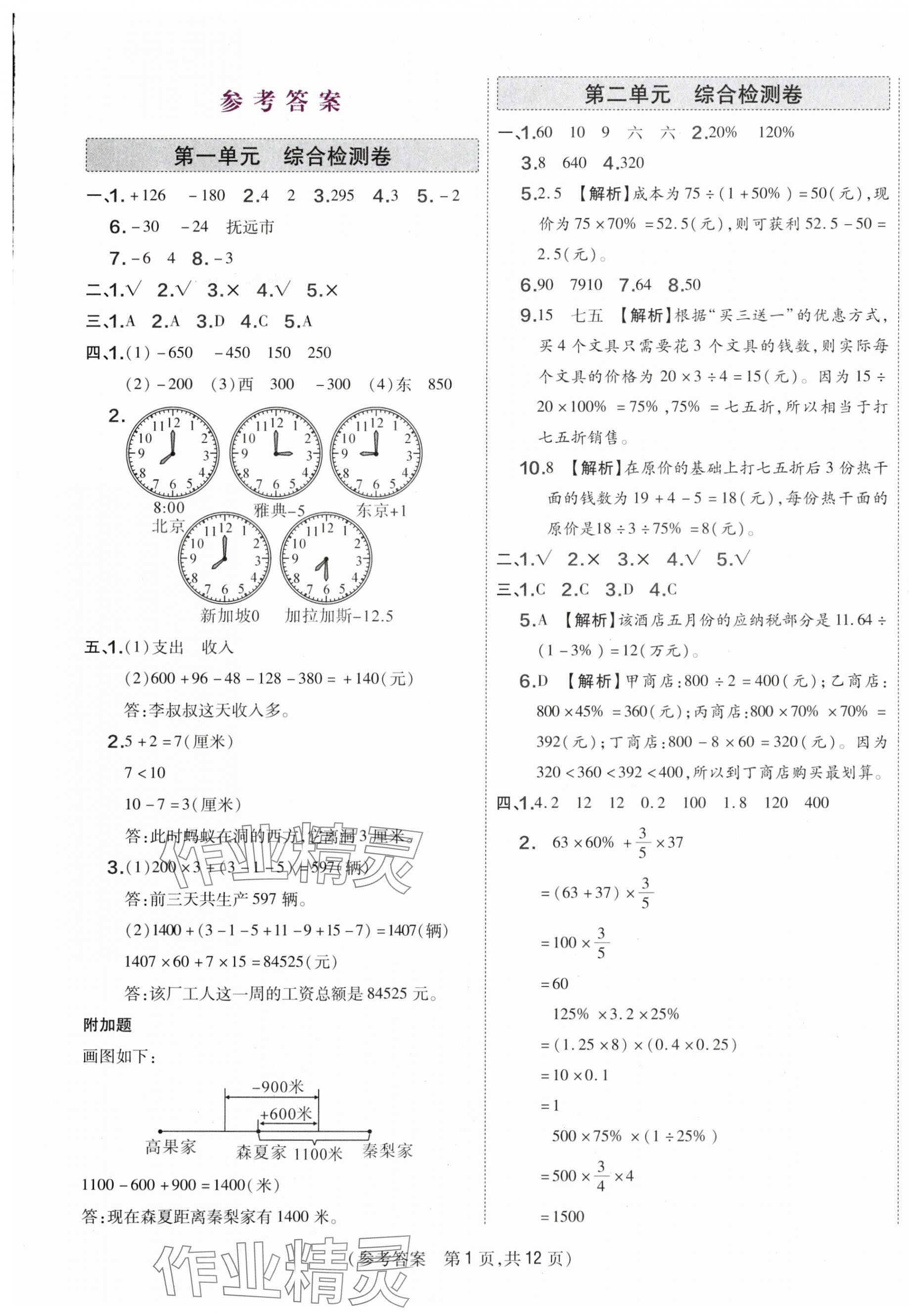 2025年激活思维智能优选卷六年级数学下册人教版 第1页