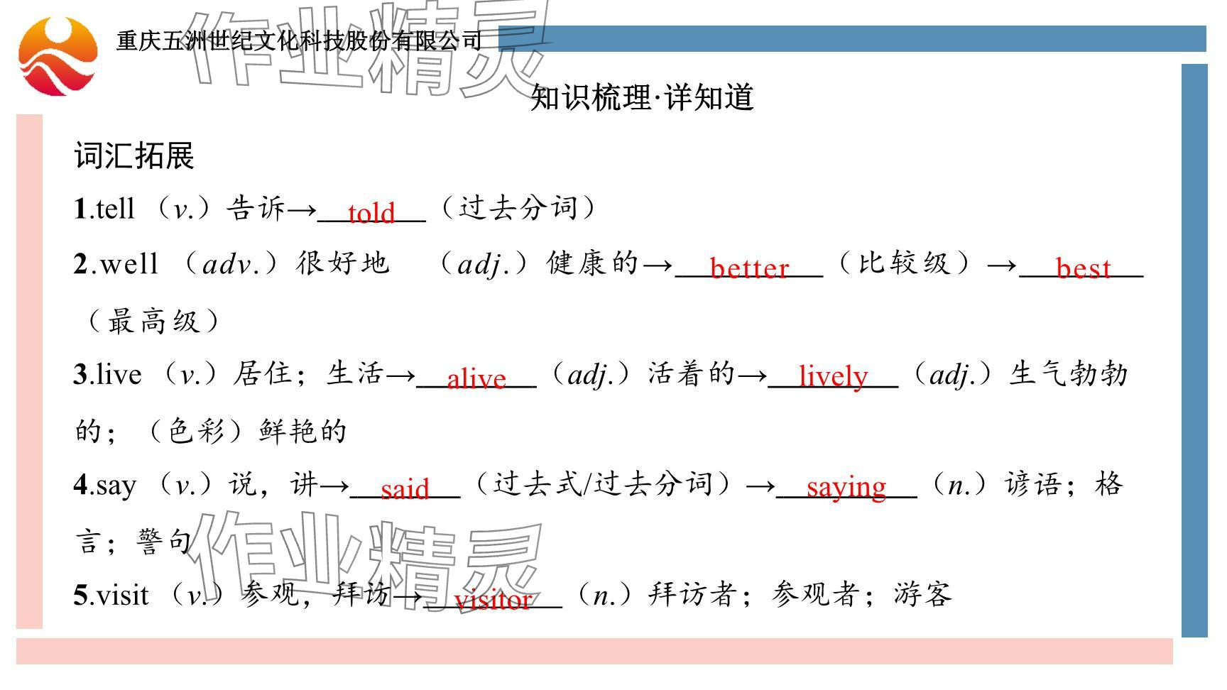 2024年重慶市中考試題分析與復(fù)習(xí)指導(dǎo)英語仁愛版 參考答案第44頁