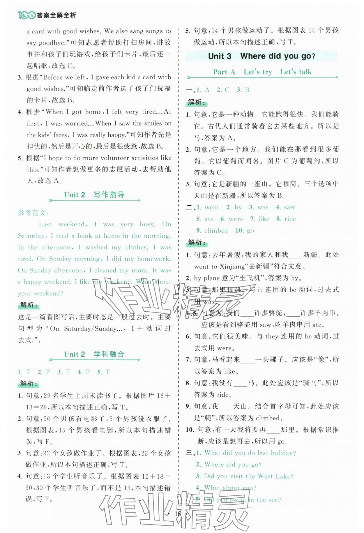 2025年課時(shí)一本通六年級(jí)英語(yǔ)下冊(cè)人教版佛山專版 參考答案第16頁(yè)