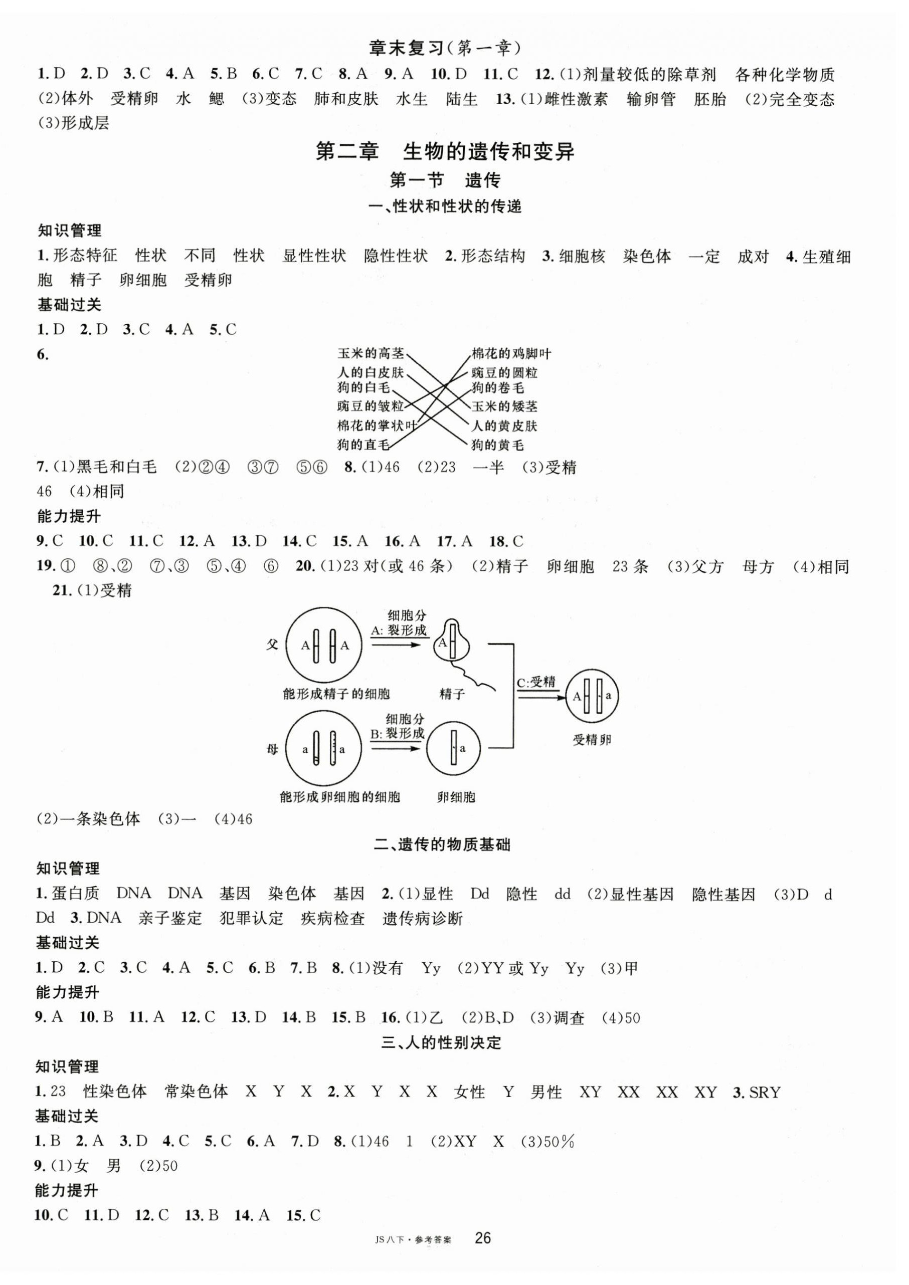 2025年名校课堂八年级生物下册冀少版 第2页