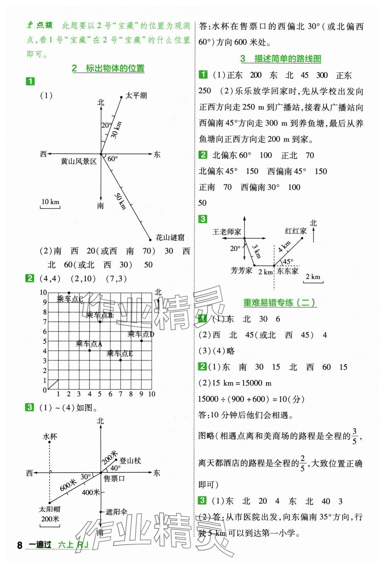 2024年一遍過(guò)六年級(jí)數(shù)學(xué)上冊(cè)人教版 參考答案第8頁(yè)