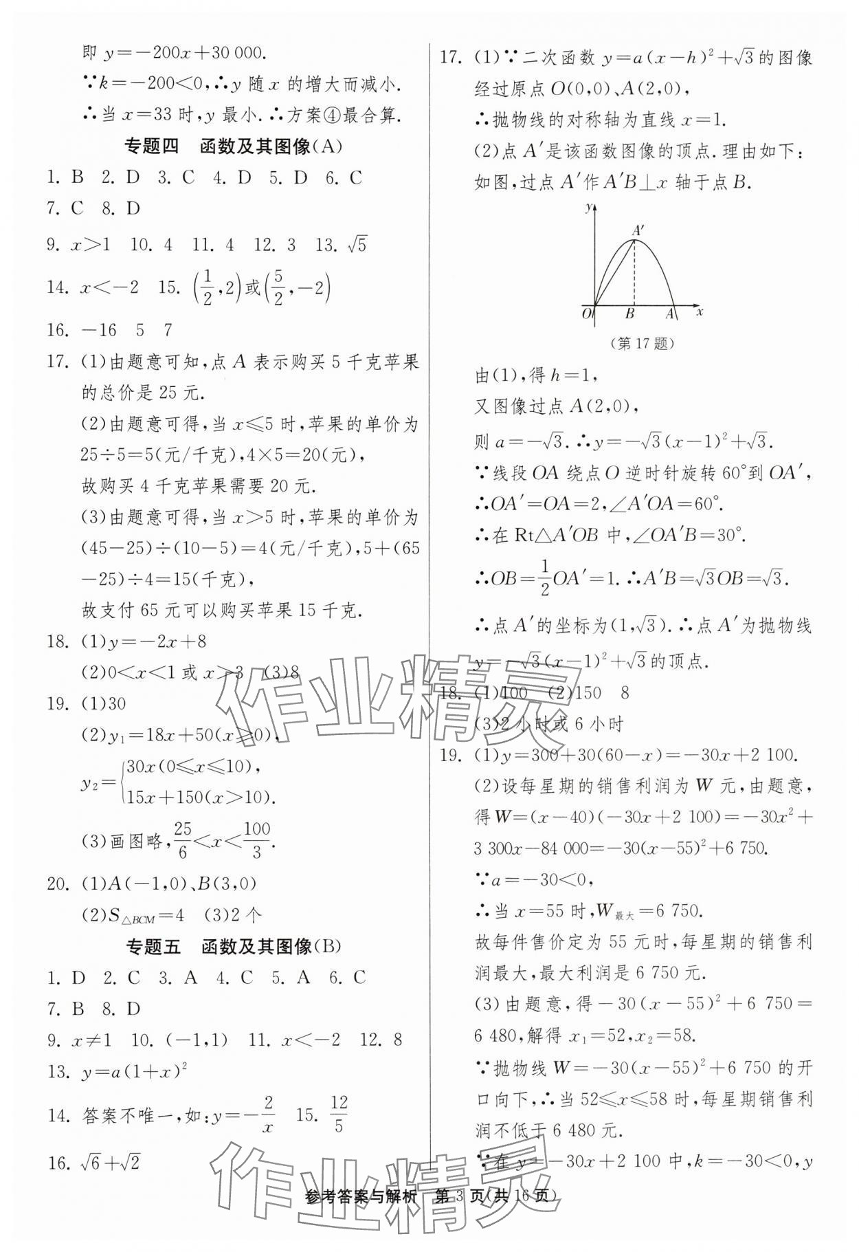 2024年中考復(fù)習(xí)指南中考專題強(qiáng)化訓(xùn)練卷數(shù)學(xué) 第3頁