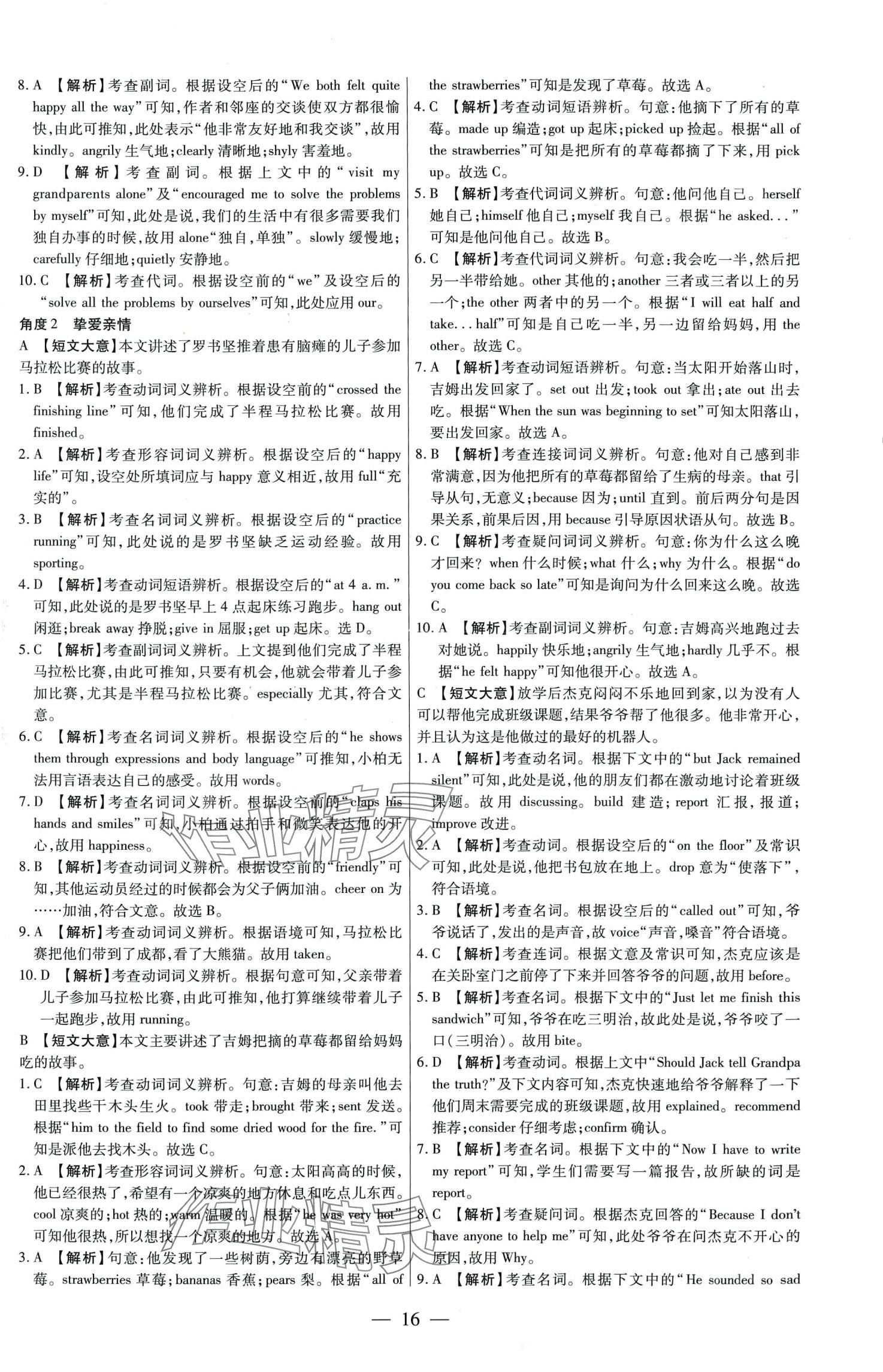 2024年中考試題必刷英語(yǔ) 第16頁(yè)
