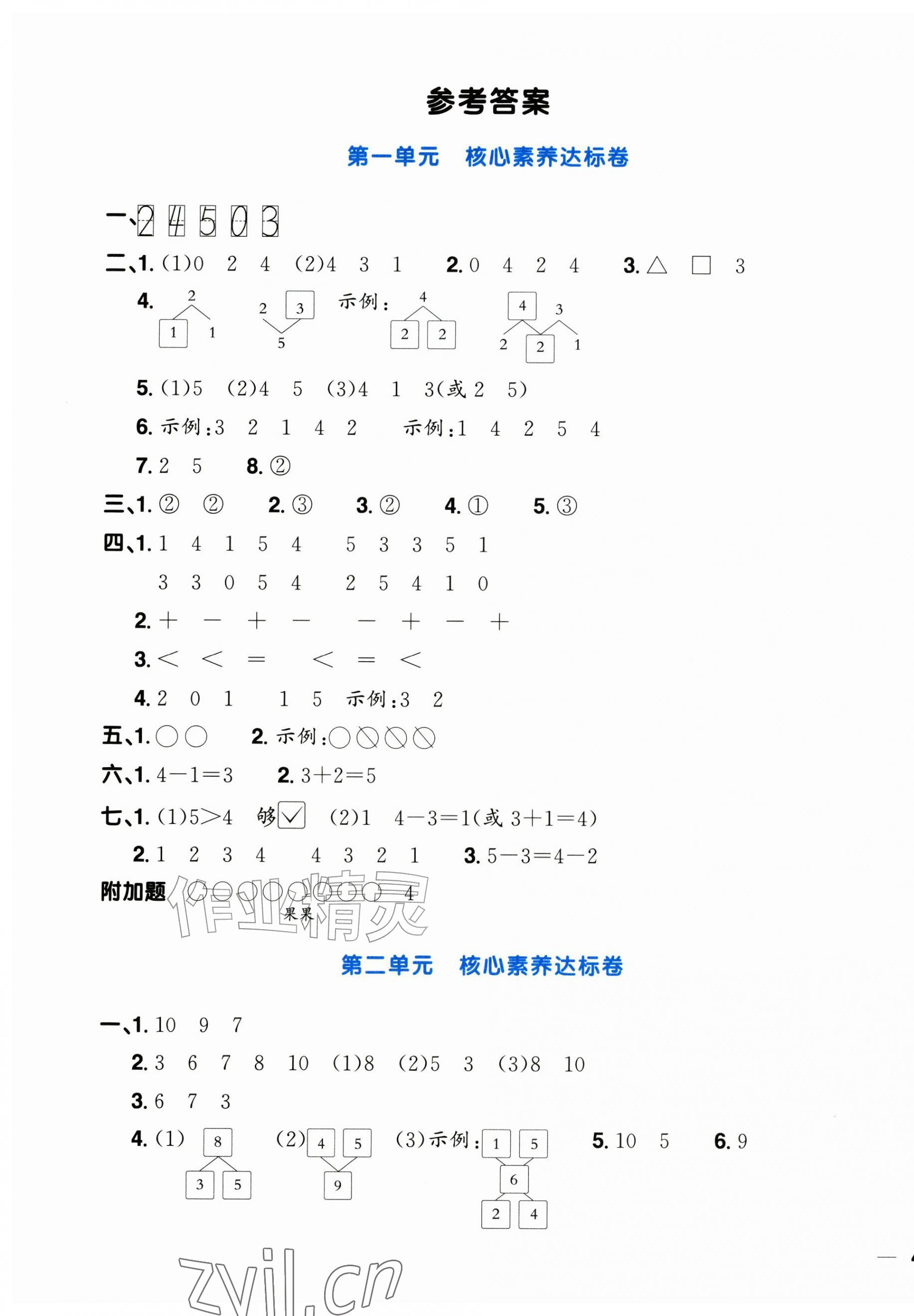 2026年阳光同学一线名师全优好卷一年级数学上册人教版&nbsp;第1页