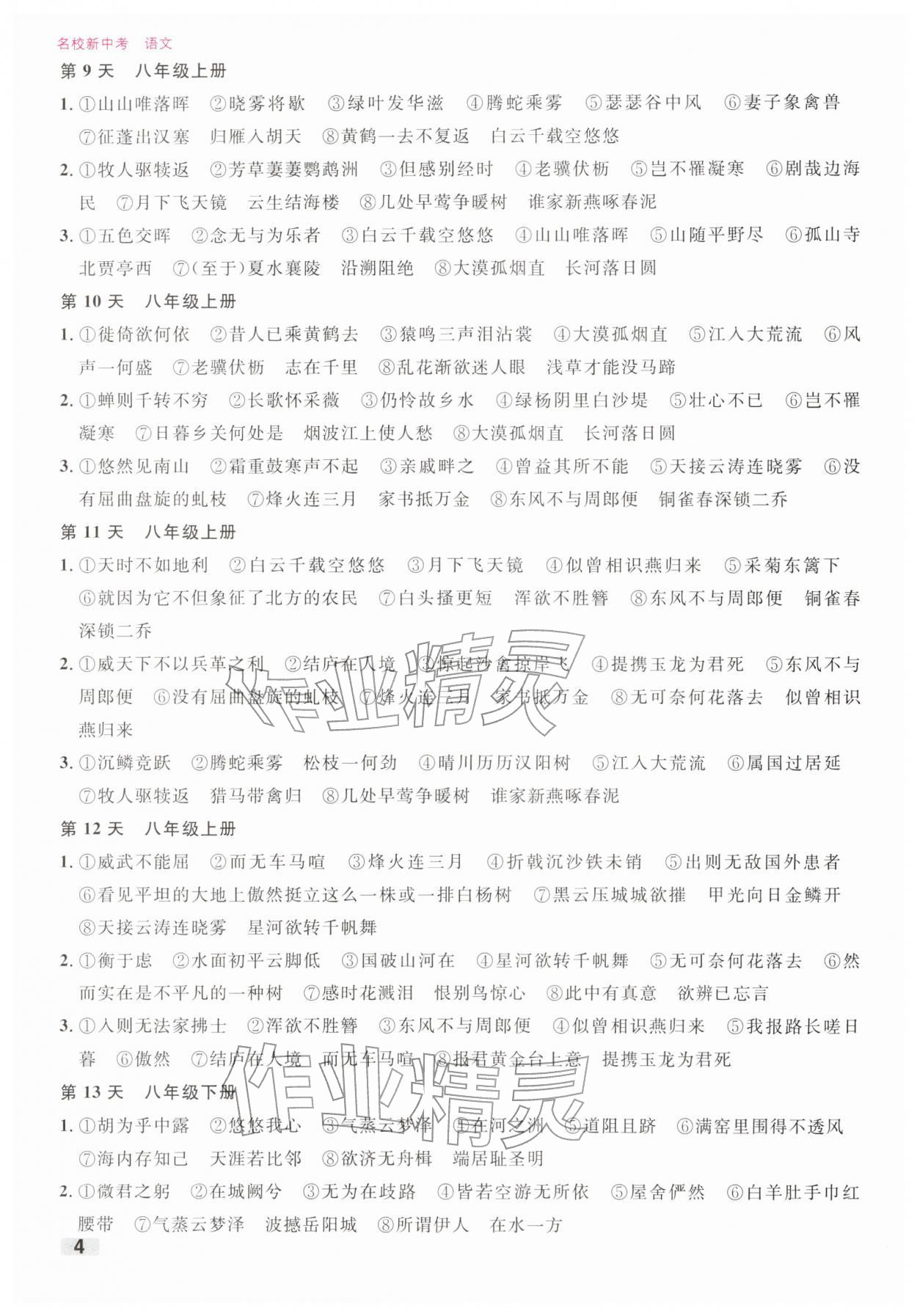 2026年名校新中考语文&nbsp;第4页