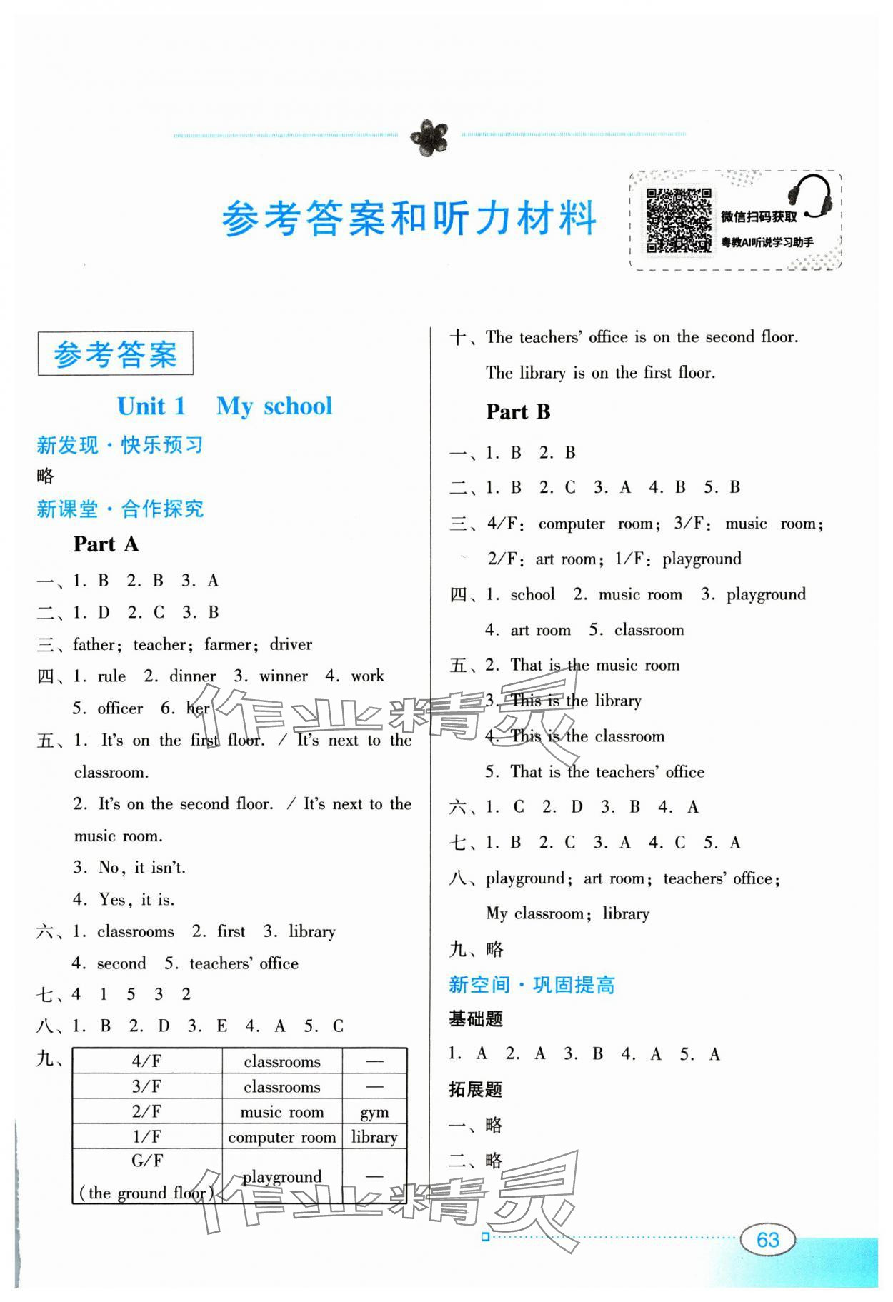 2025年南方新课堂金牌学案四年级英语下册人教版 第1页