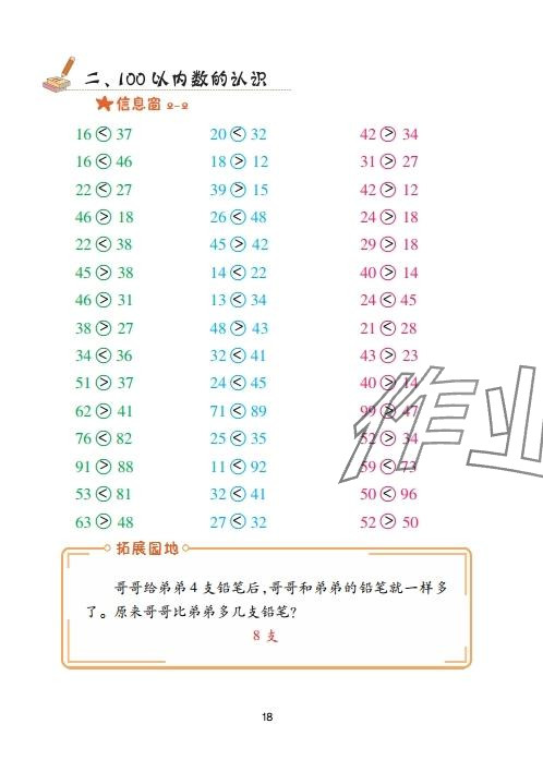 2025年口算天天練青島出版社一年級數學下冊青島版 參考答案第18頁