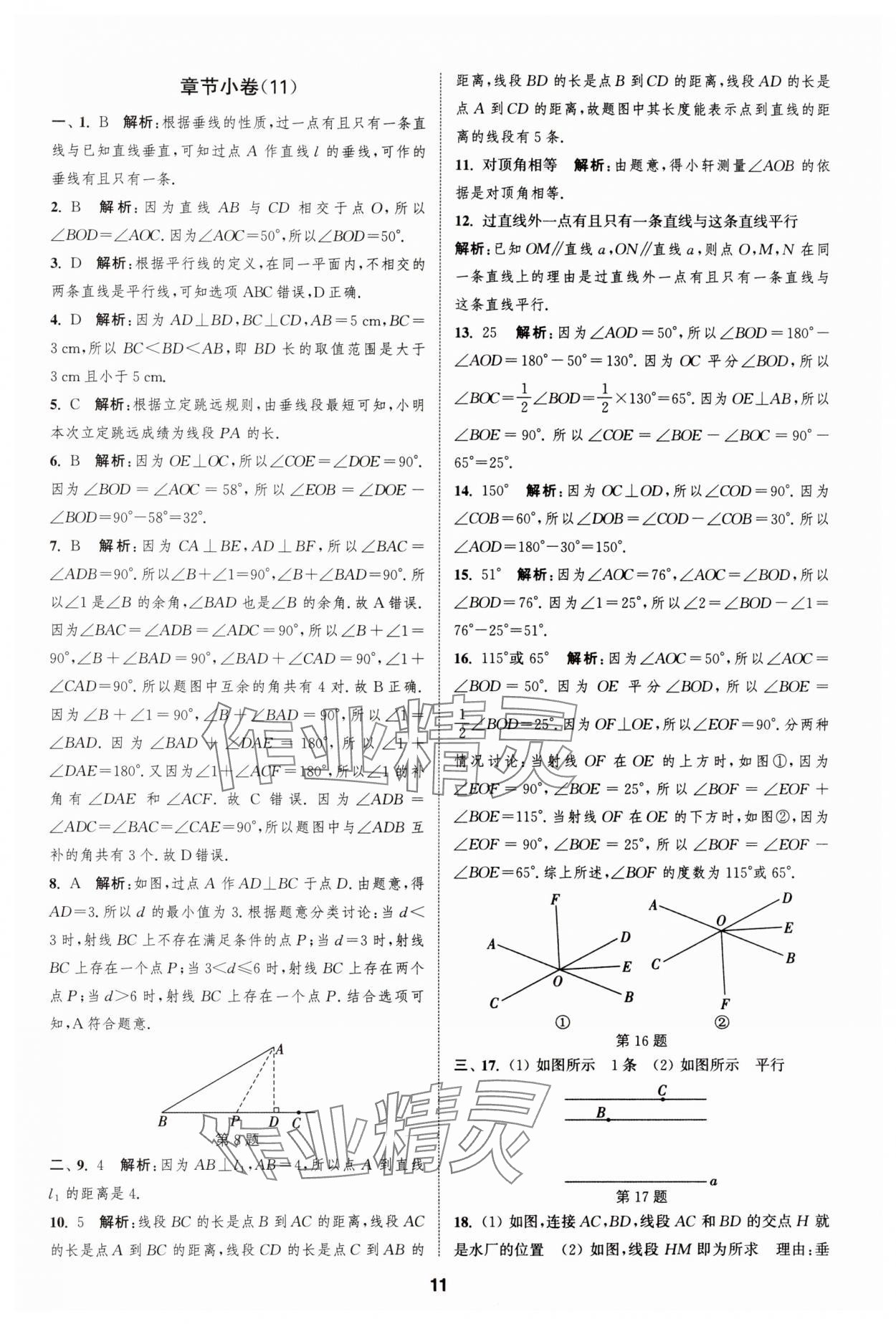 2024年通城學(xué)典全程測評卷七年級數(shù)學(xué)上冊蘇科版 第11頁