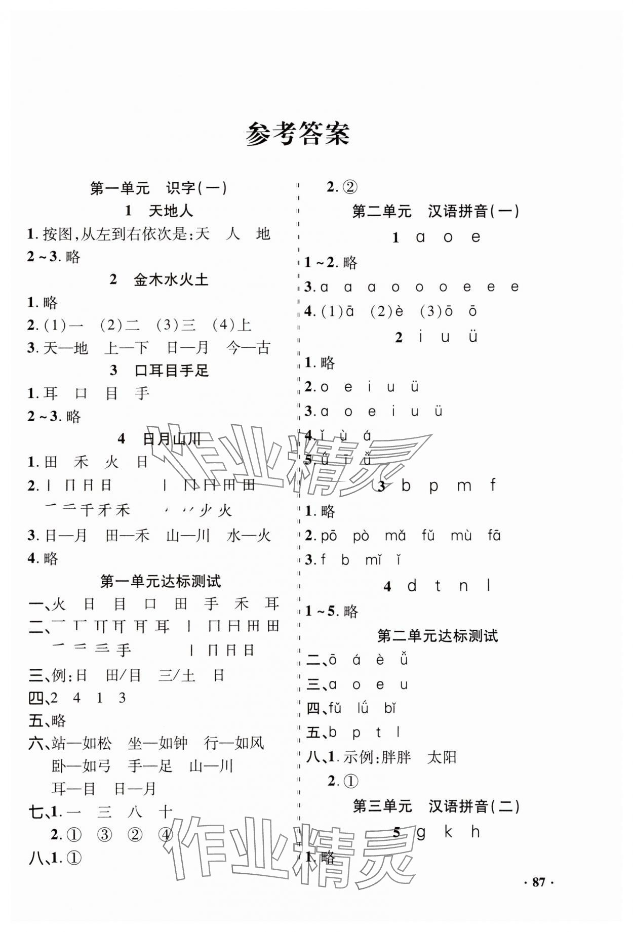 2024年練習(xí)冊(cè)山東畫報(bào)出版社一年級(jí)語文上冊(cè)人教版 第1頁