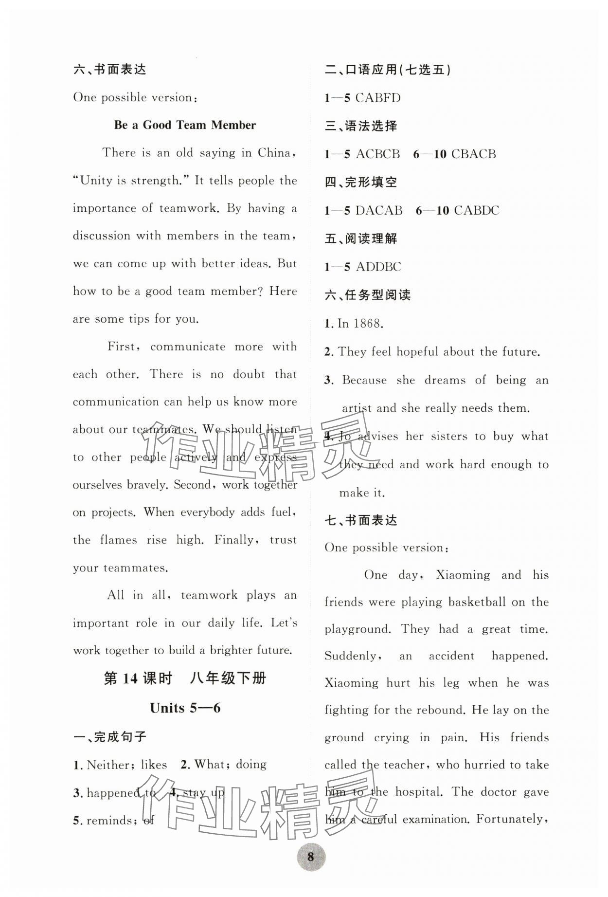 2025年學(xué)習(xí)指要綜合本九年級(jí)英語(yǔ) 第8頁(yè)