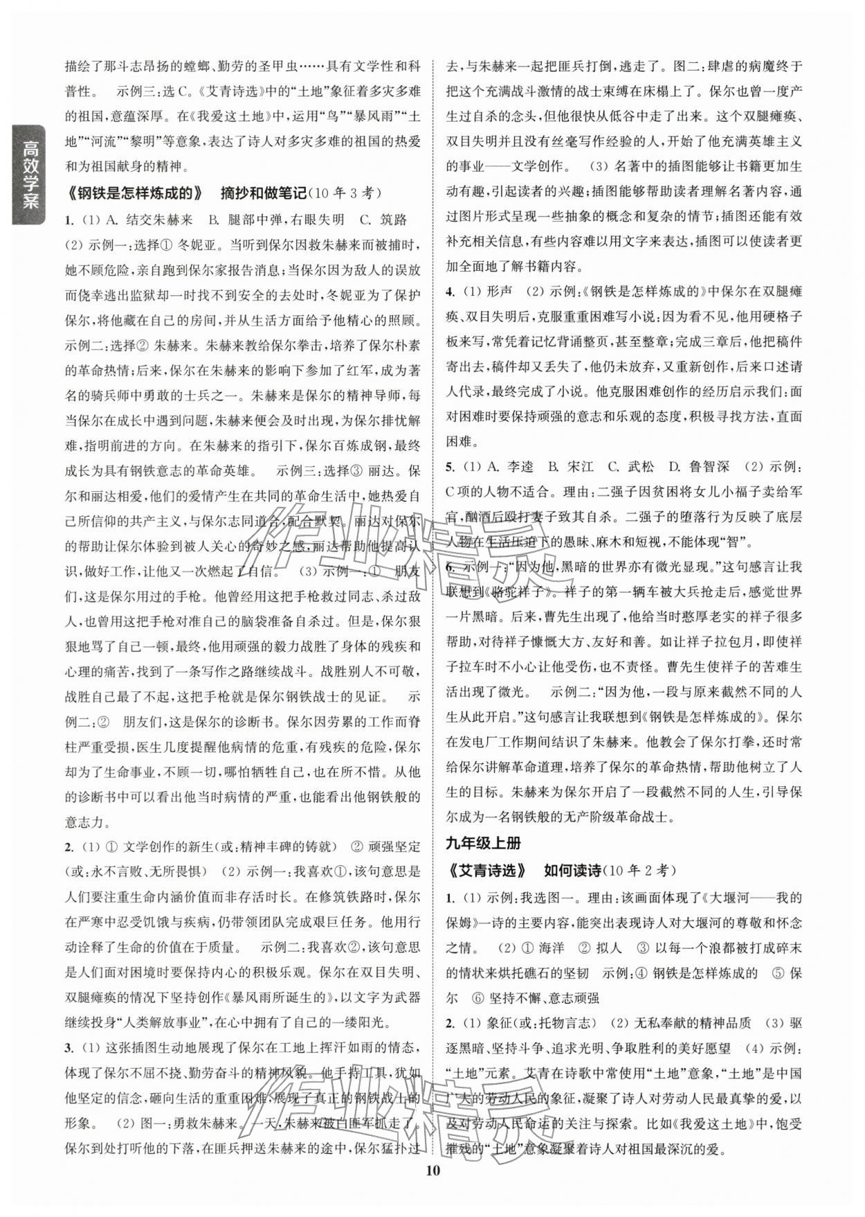 2026年通城1典中考復習方略語文蘇州專版 參考答案第9頁