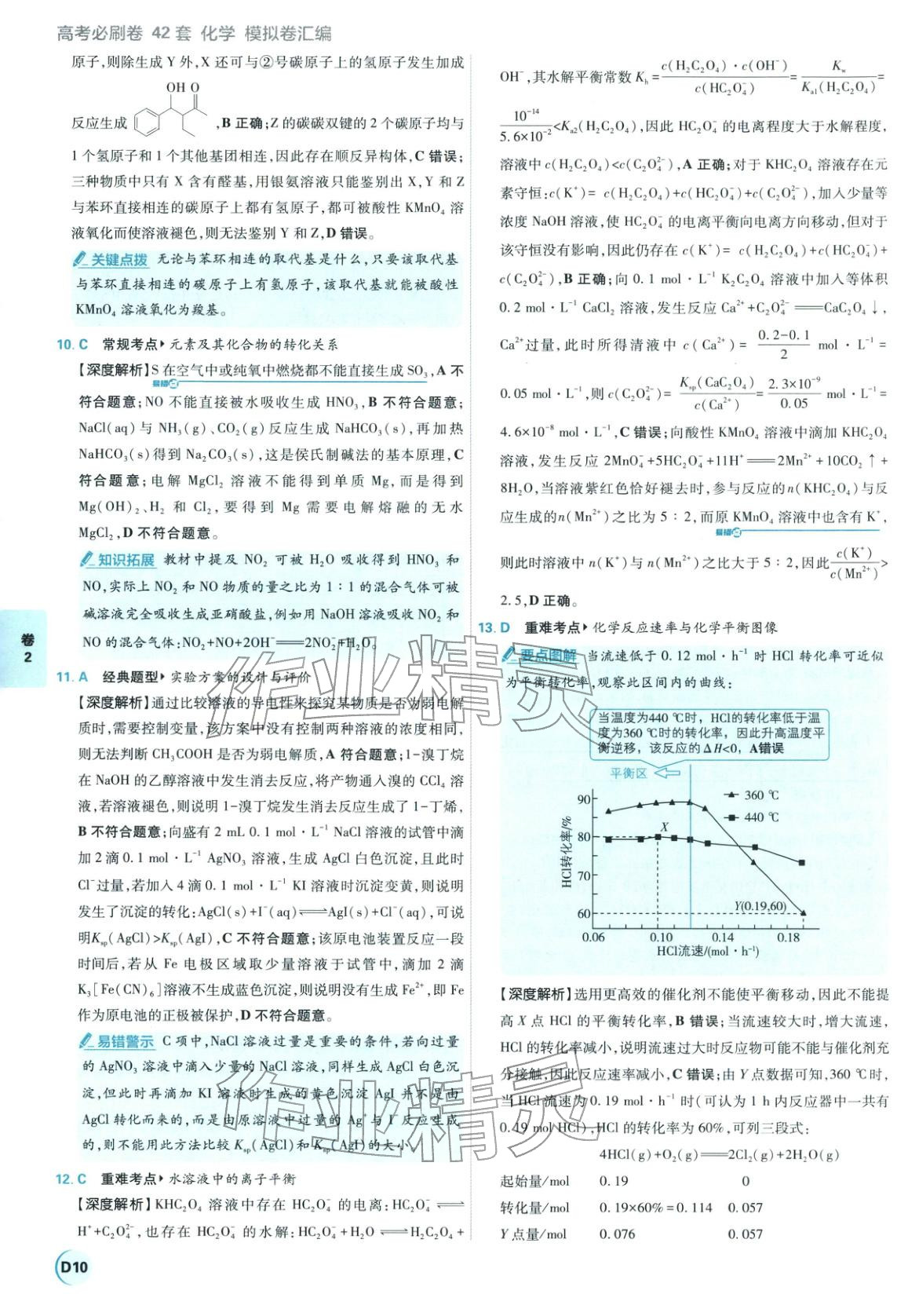 2026年理想樹圖書高考必刷卷42套模擬卷匯編高中化學全一冊通用版江蘇專版 第10頁