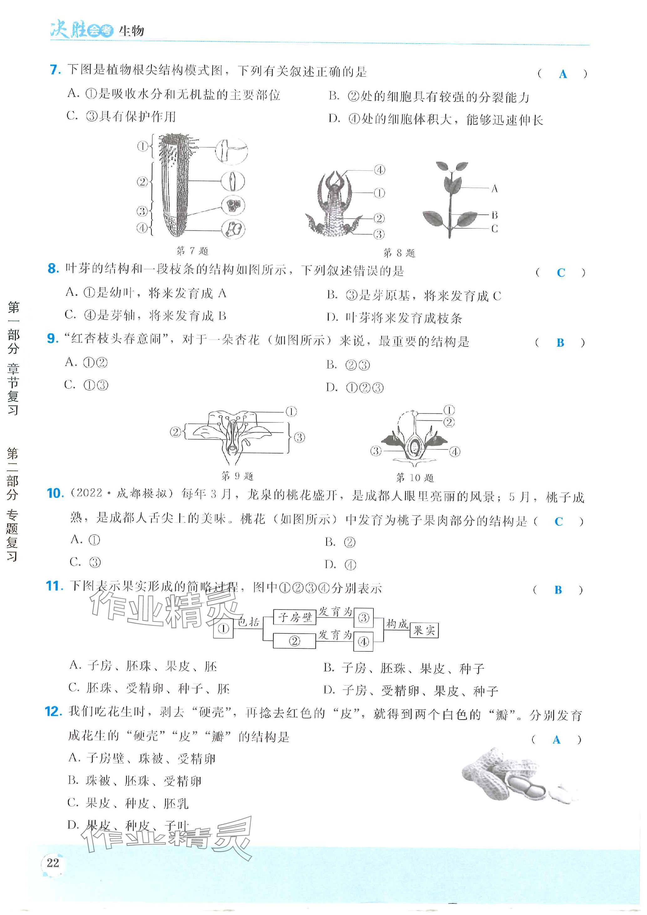 2024年決勝會考生物北師 參考答案第22頁