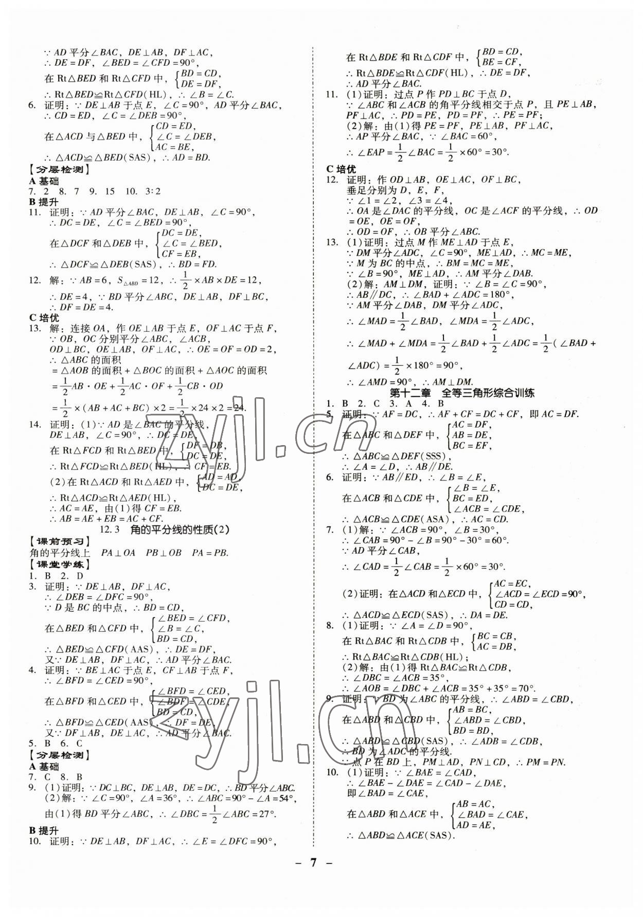 2023年金牌導(dǎo)學(xué)案八年級數(shù)學(xué)上冊人教版 第7頁