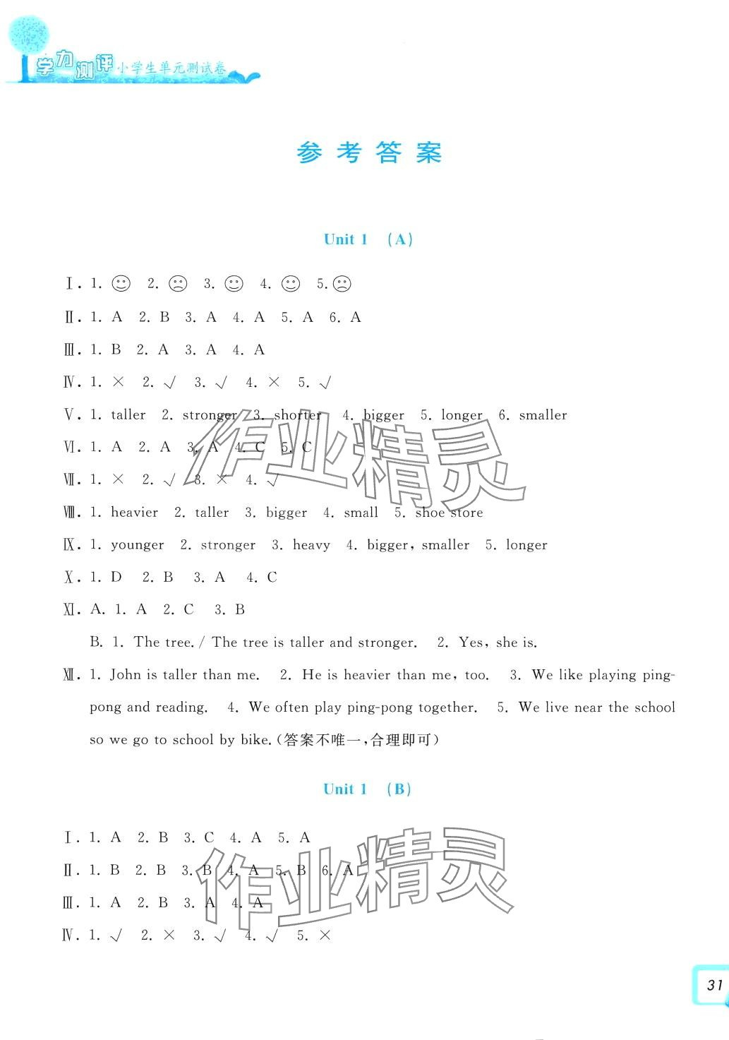 2024年學(xué)力測(cè)評(píng)小學(xué)生單元測(cè)試卷六年級(jí)英語(yǔ)下冊(cè)人教版 第1頁(yè)