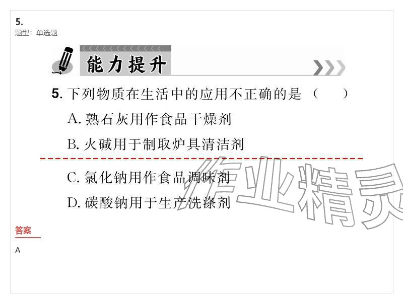 2026年優(yōu)質(zhì)課堂導(dǎo)學(xué)案九年級化學(xué)下冊人教版&nbsp;參考答案第61頁
