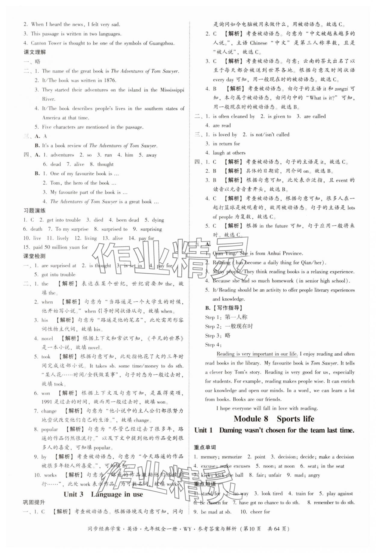 2023年同步經(jīng)典學(xué)案九年級英語全一冊外研版 第10頁