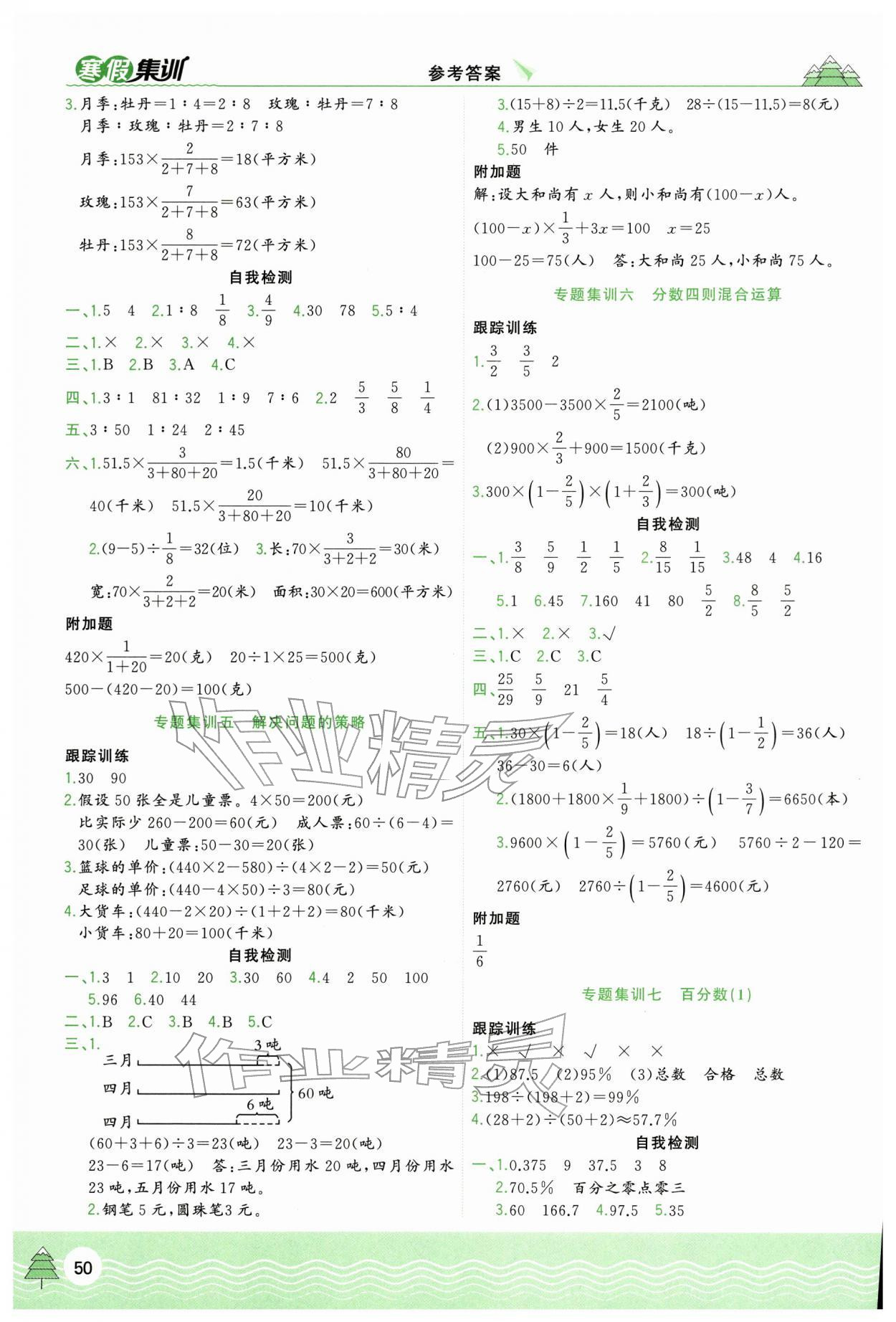 2026年寒假集训合肥工业大学出版社六年级数学苏教版&nbsp;第2页
