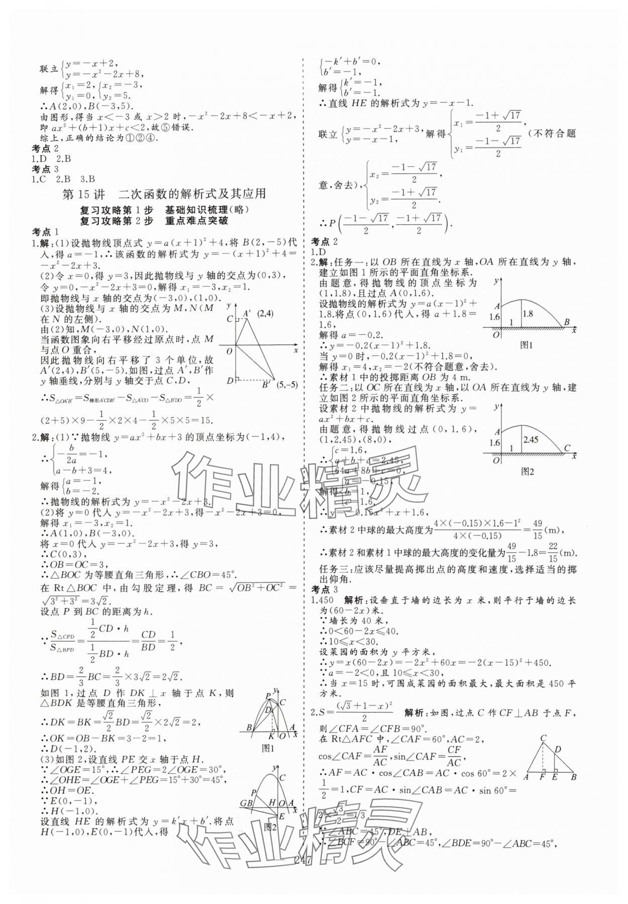 2025年新中考集训中考总复习数学&nbsp;参考答案第8页