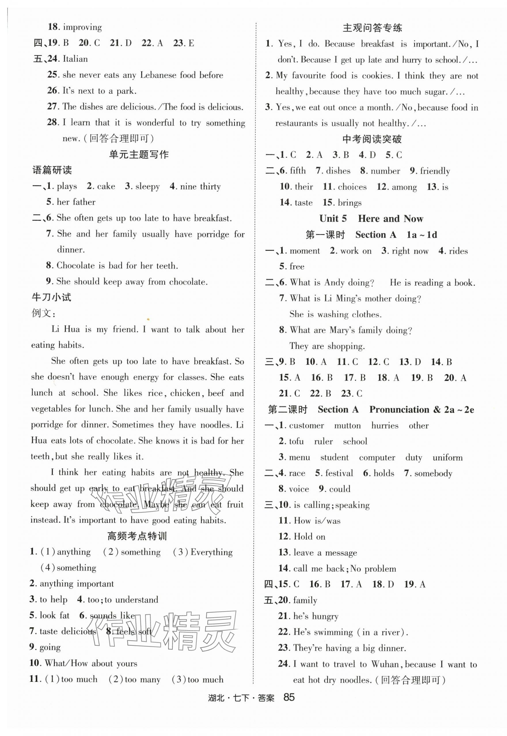 2025年奇跡課堂七年級(jí)英語(yǔ)下冊(cè)人教版湖北專版 第5頁(yè)