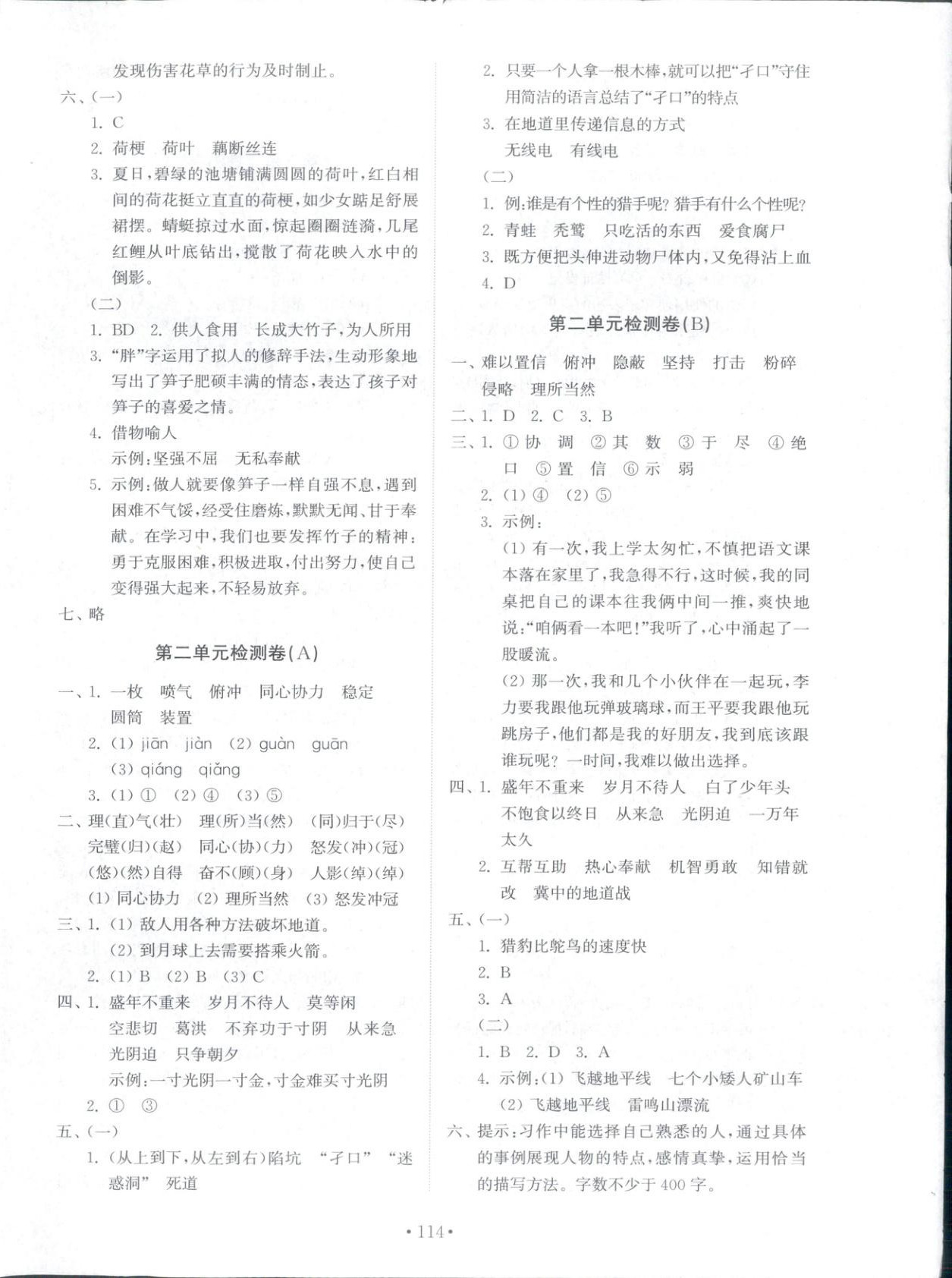 2025年同步练习册配套检测卷五年级语文上册人教版五四制 第2页