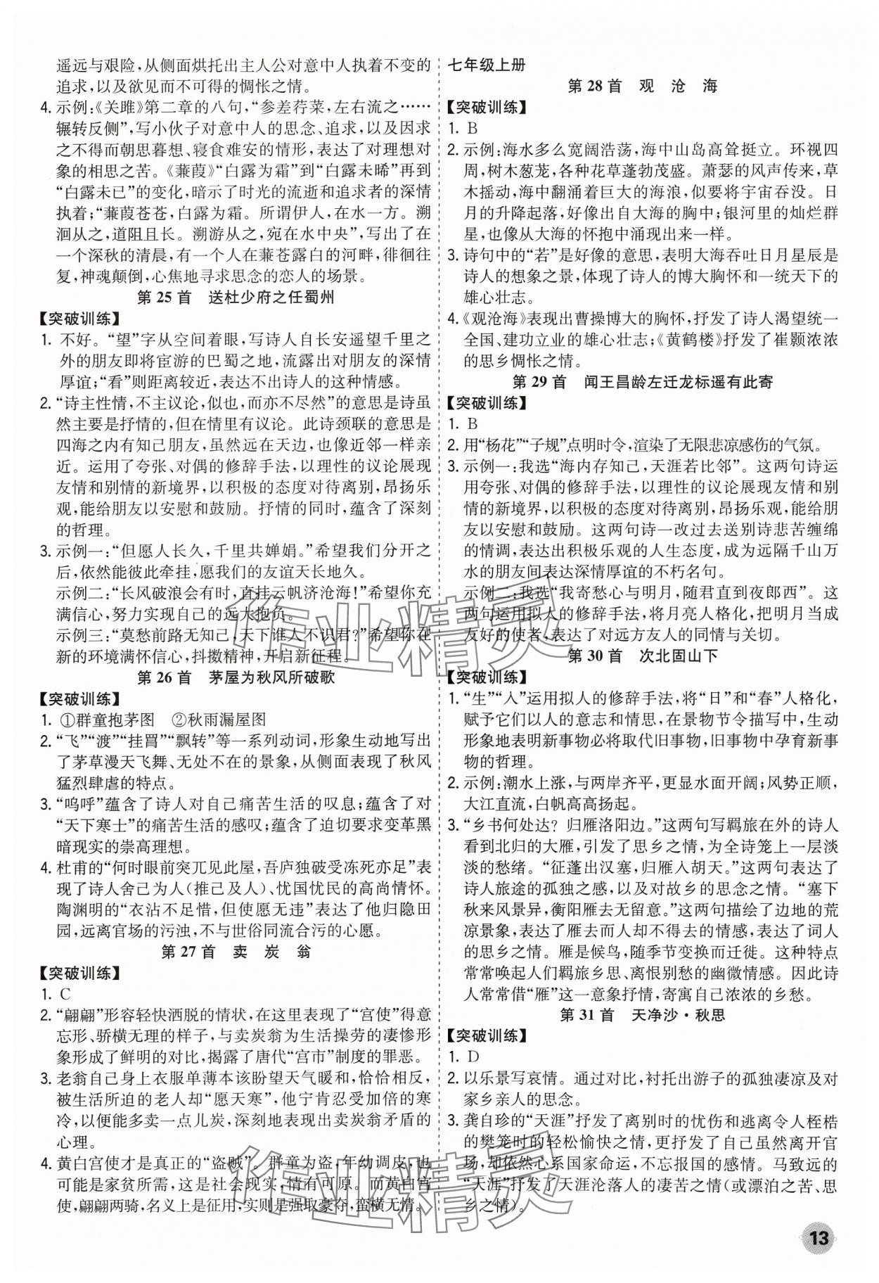 2024年中考大數(shù)據(jù)語文中考河北專版&nbsp;參考答案第13頁