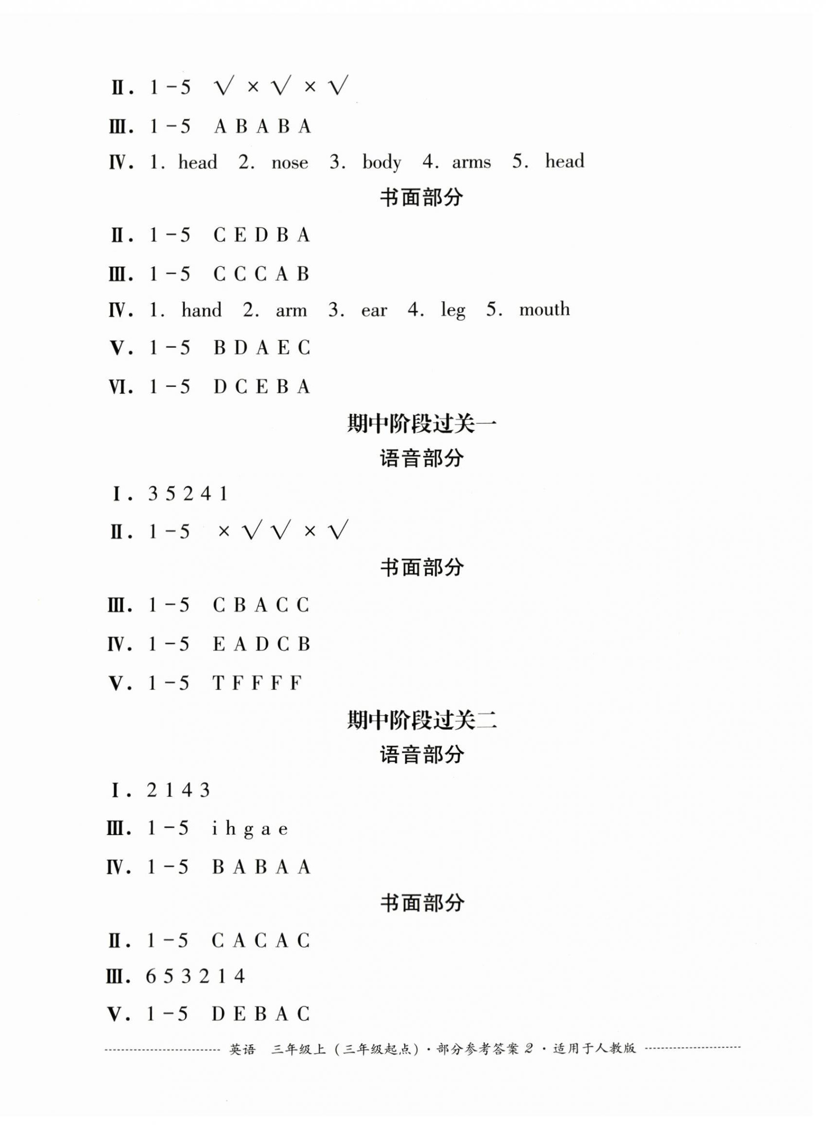 2023年过关清单四川教育出版社三年级英语上册人教版 第2页