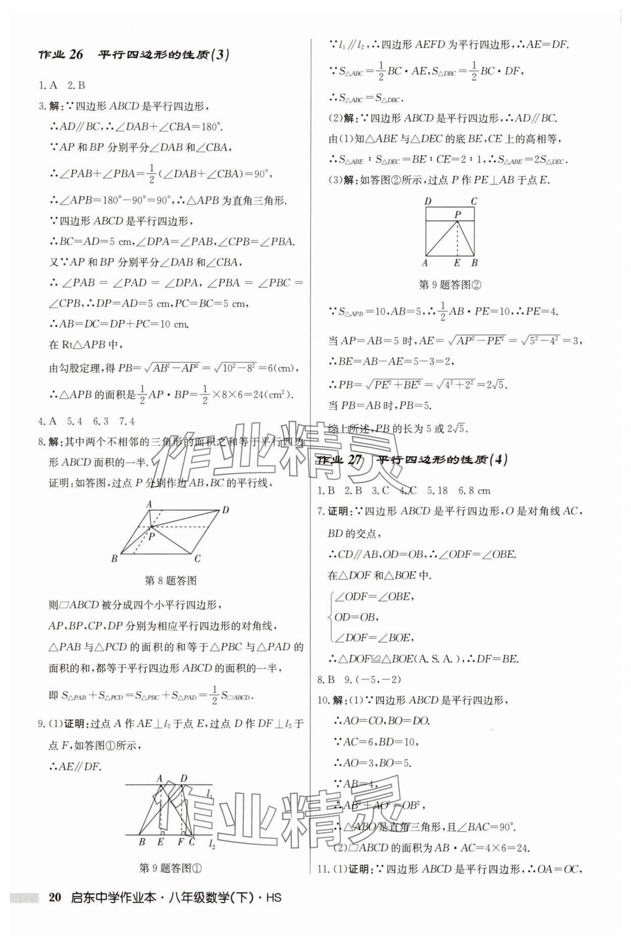 2025年啟東中學(xué)作業(yè)本八年級數(shù)學(xué)下冊華師大版吉林專版 第20頁
