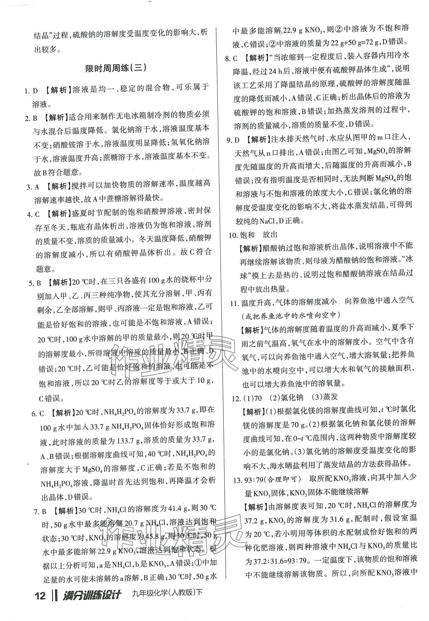 2024年滿分訓練設(shè)計九年級化學下冊人教版山西專版 第11頁