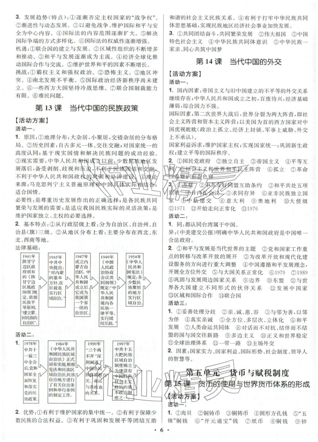 2025年活動單導學課程高中歷史選擇性必修第一冊人教版&nbsp;第6頁