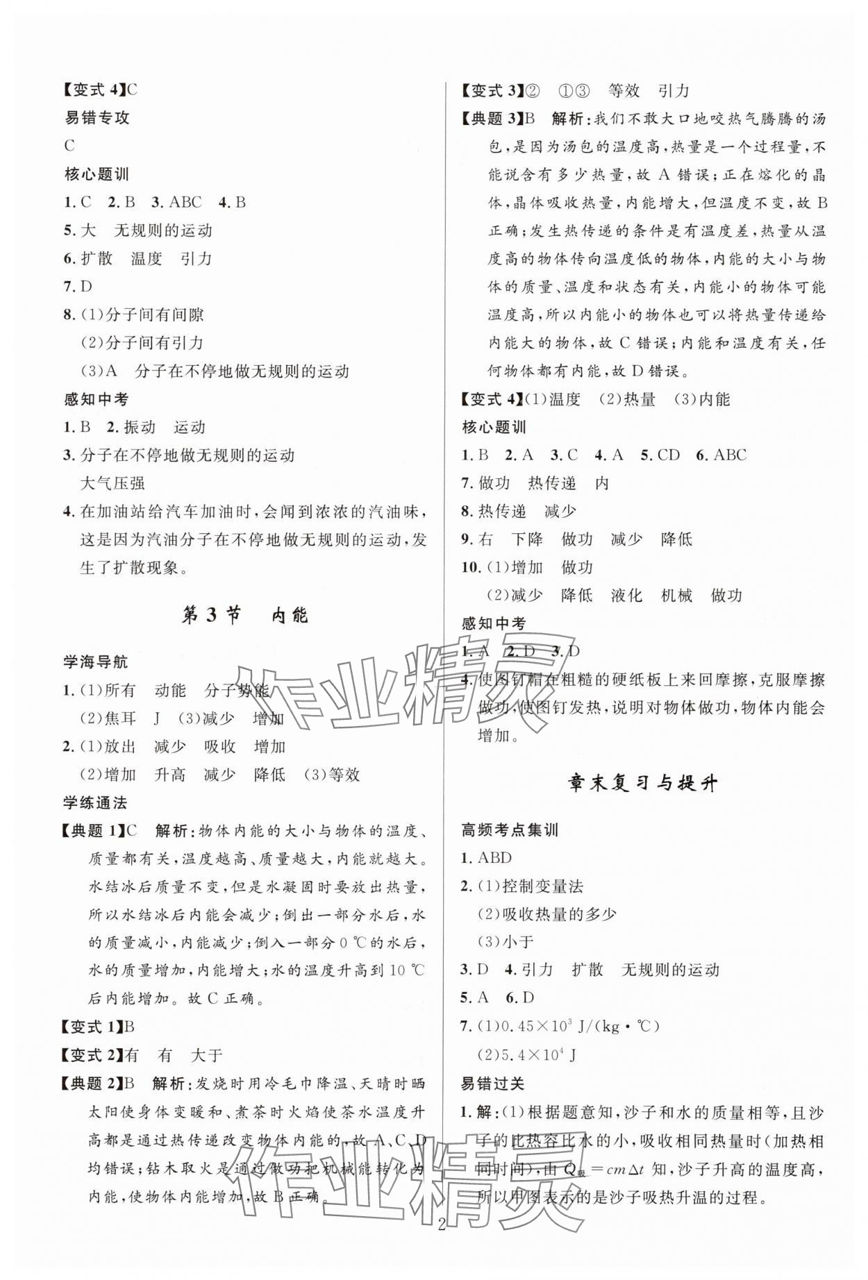 2025年顶尖课课练九年级物理全一册人教版贵州专版 第2页