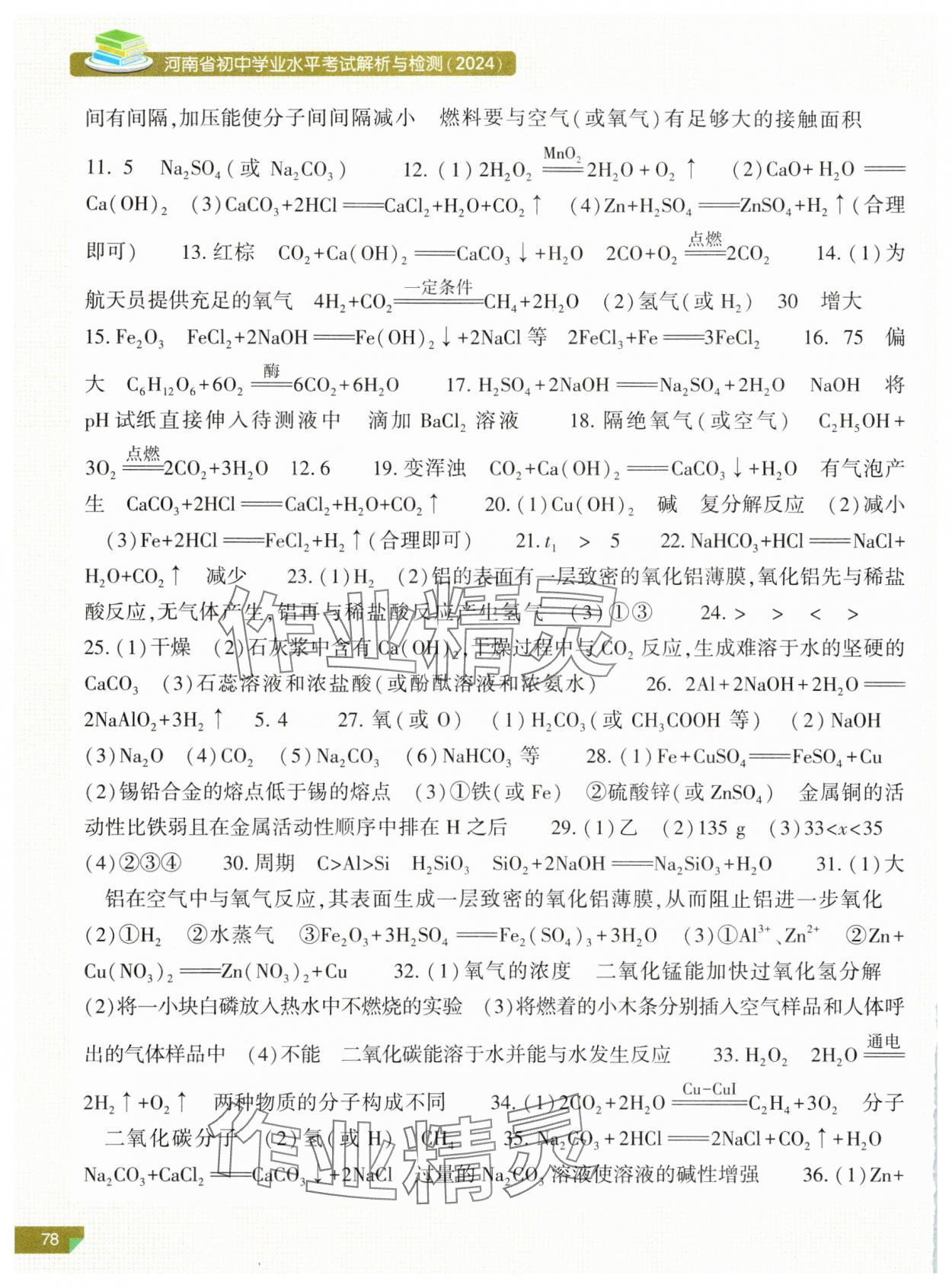 2024年河南省初中學(xué)業(yè)水平考試解析與檢測化學(xué)上冊(cè) 第2頁