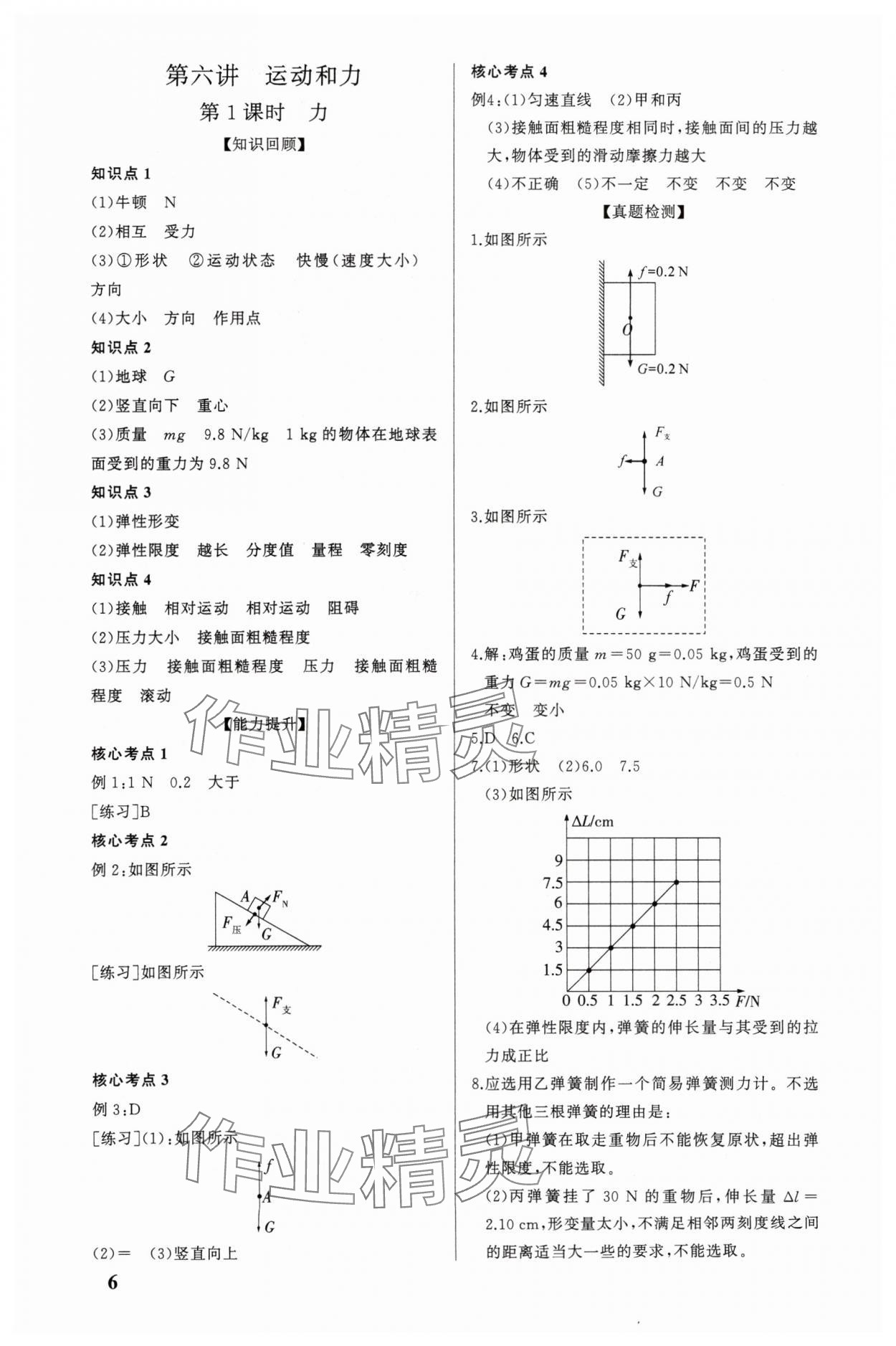 2024年精準(zhǔn)備考中考總復(fù)習(xí)物理廣州專版 參考答案第6頁(yè)