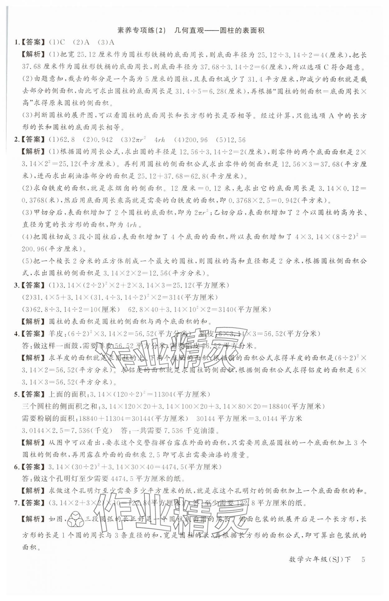 2025年素养天天练六年级数学下册苏教版&nbsp;第5页