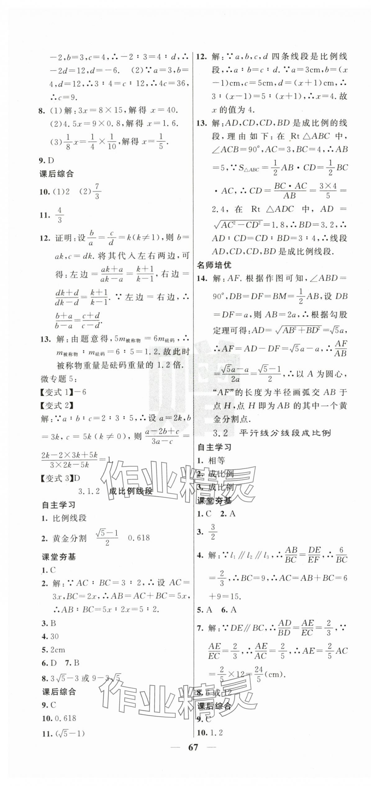 2025年名校课堂内外九年级数学上册湘教版湖南专版 第13页