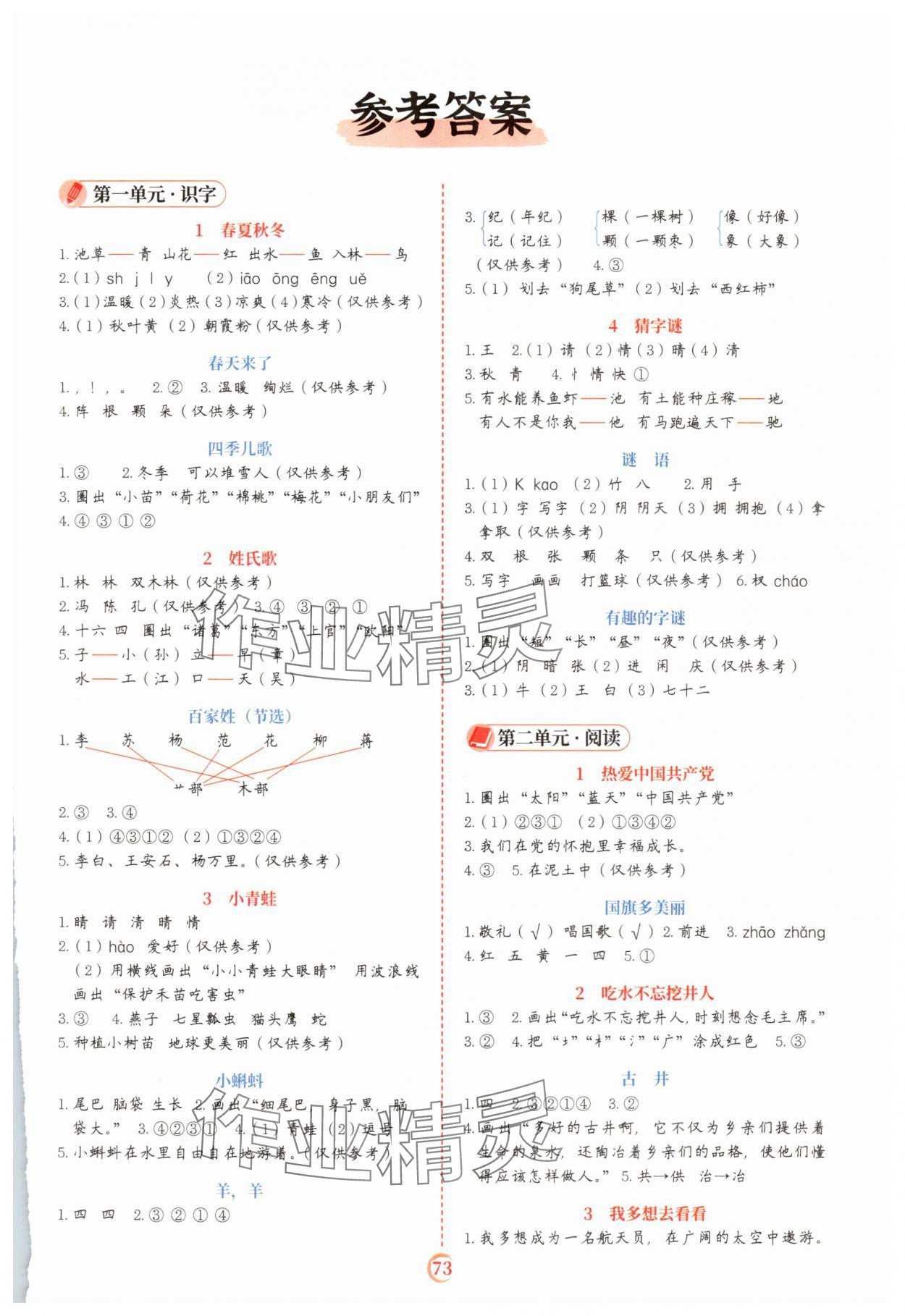 2025年閱讀理解專項訓練一年級語文下冊人教版 第1頁