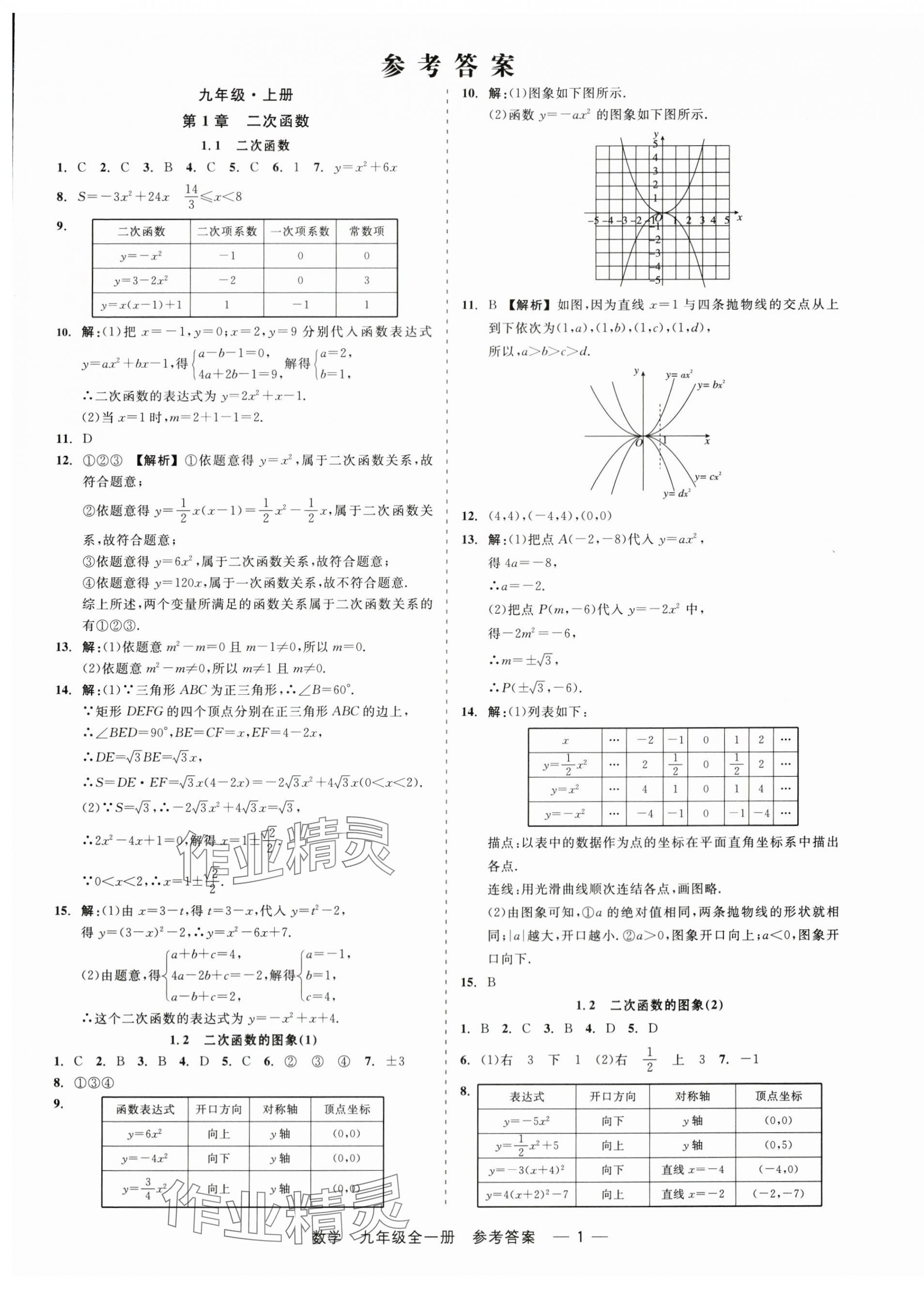 2024年精彩三年就練這一本九年級數(shù)學(xué)全一冊浙教版 第1頁