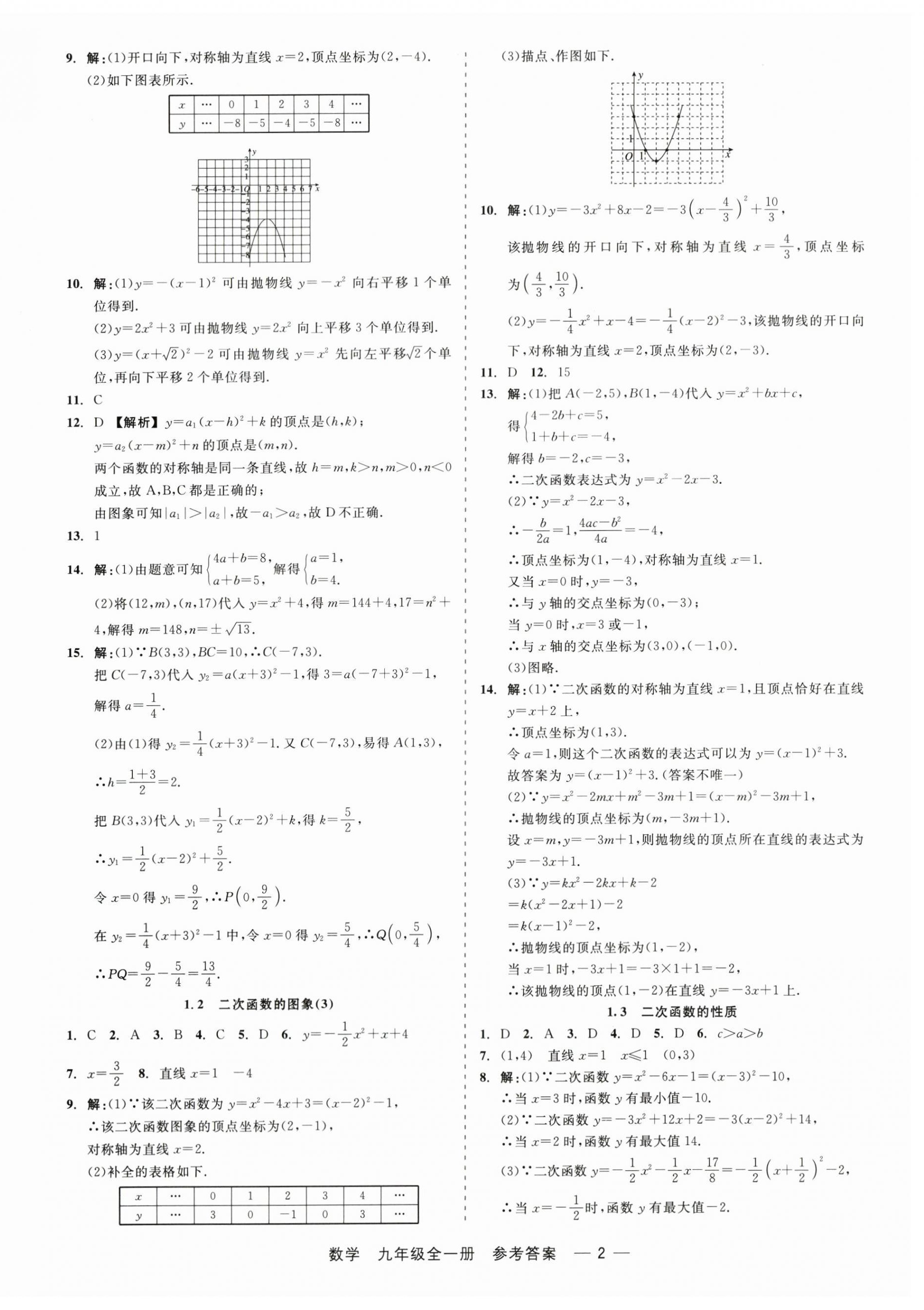 2024年精彩三年就練這一本九年級數學全一冊浙教版 第2頁