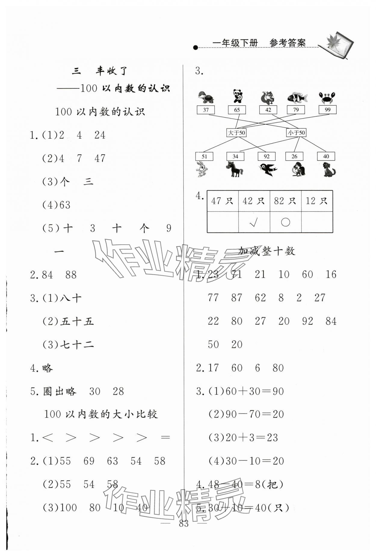 2024年同步練習冊山東科學技術(shù)出版社一年級數(shù)學下冊青島版 第3頁