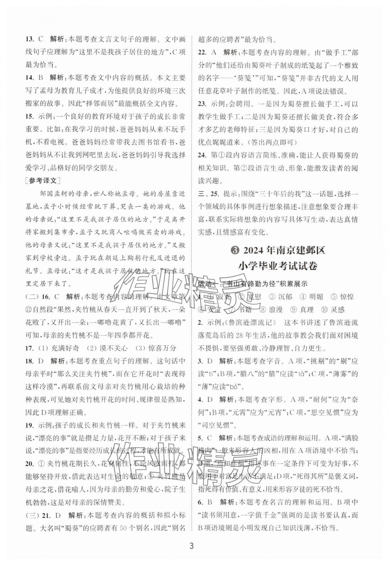 2025年小学毕业考试试卷精编语文江苏专版 第3页